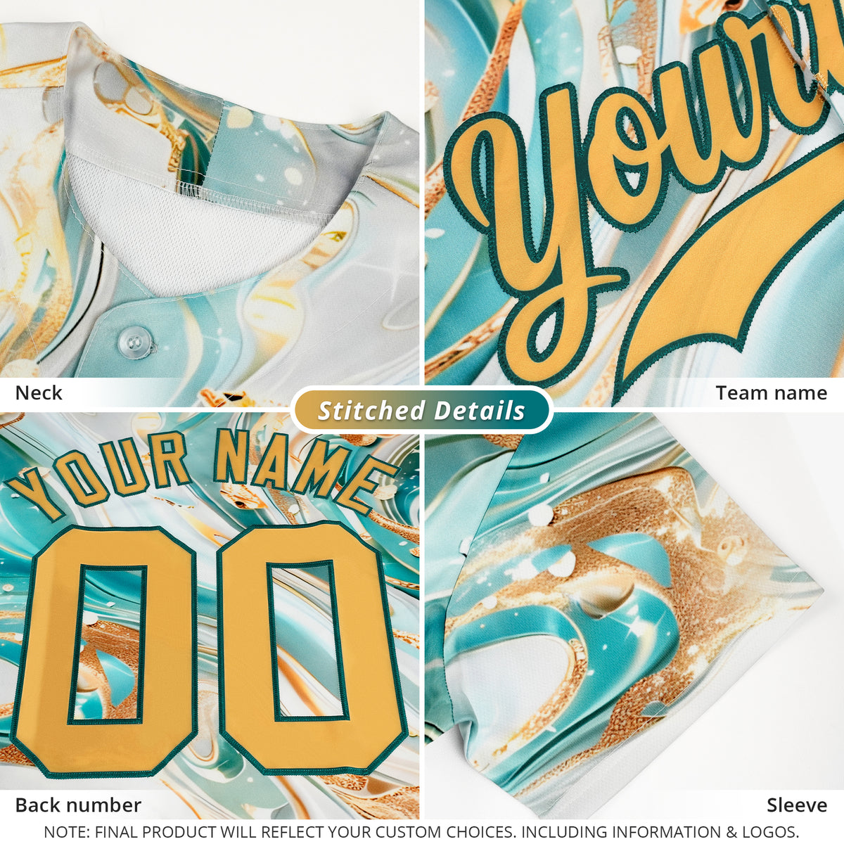 Fans-Made | Custom Blue Ice Cream Cone Graffiti Pattern Fashion Authentic Baseball Jersey From Evan Neufang  Available for Reorder