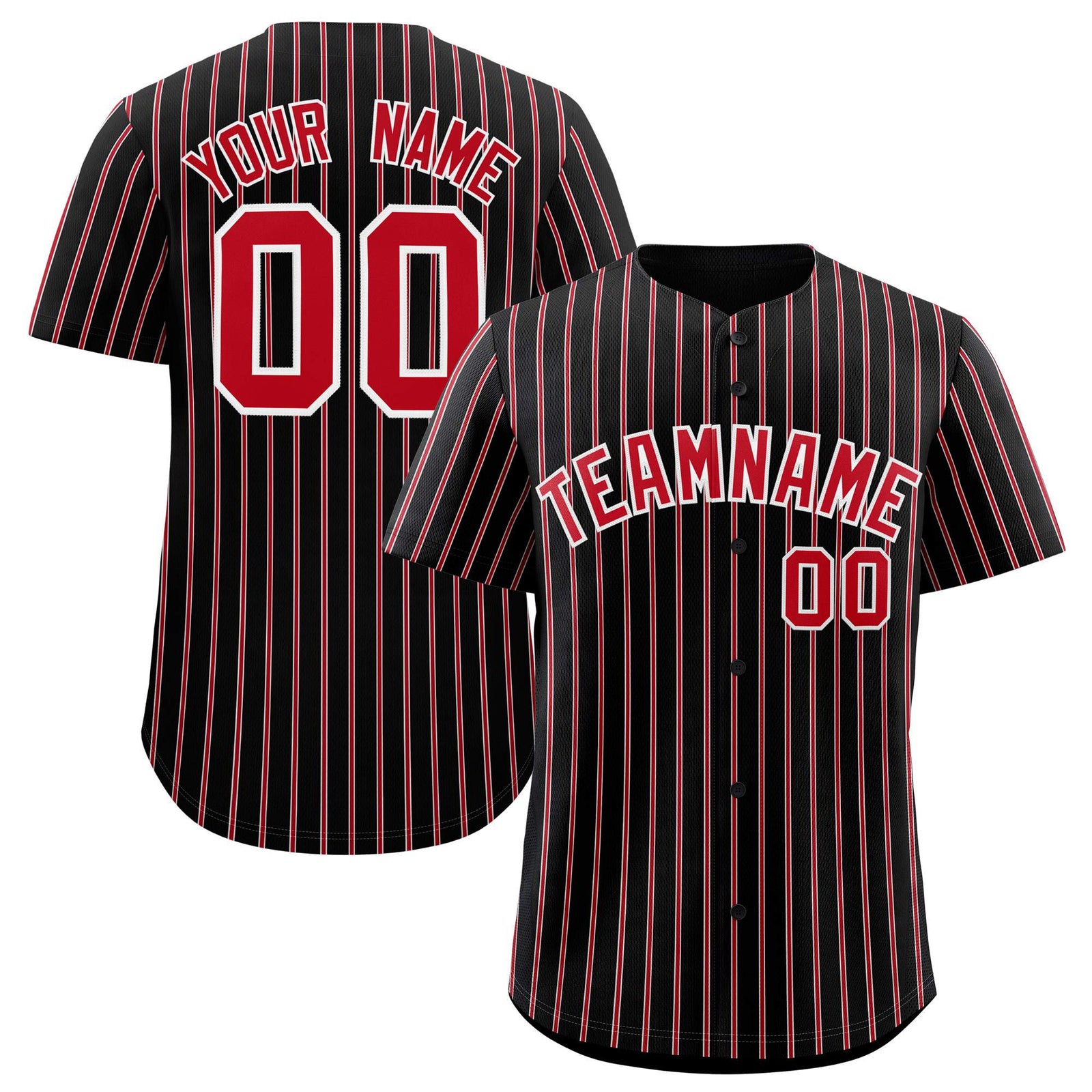 Custom Black White Tricolor Stripe Fashion Authentic Baseball Jersey