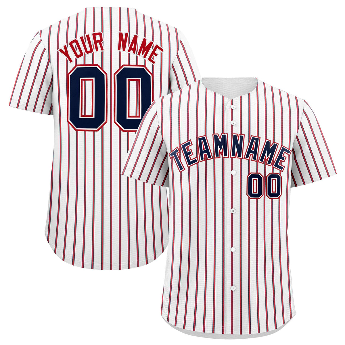 Custom White Navy Tricolor Stripe Fashion Authentic Baseball Jersey