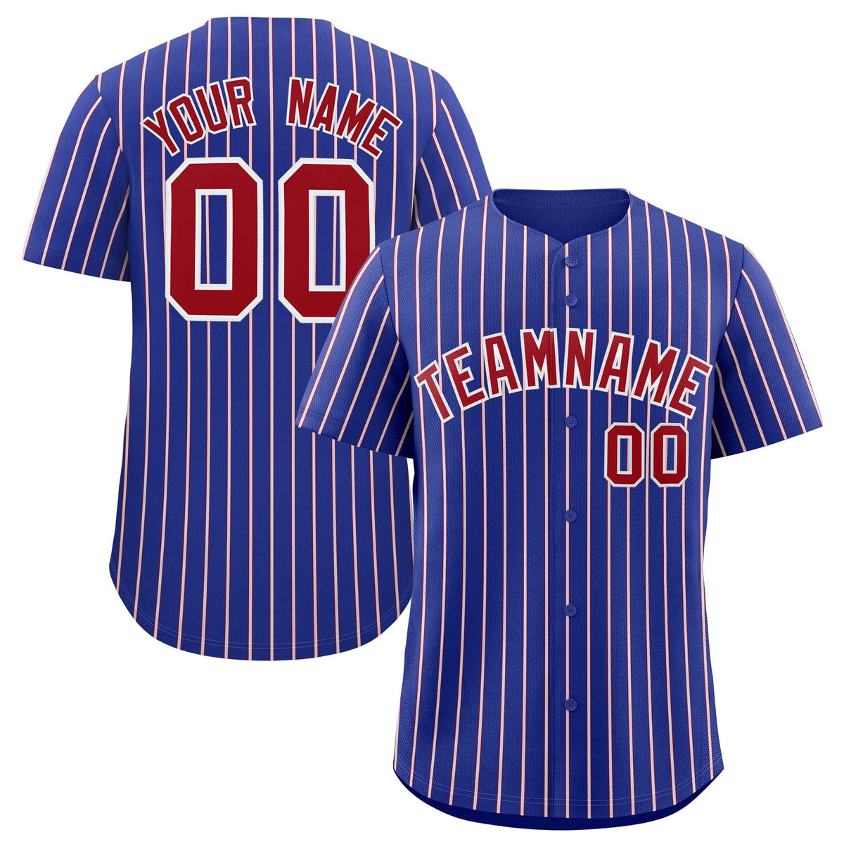Custom Royal White Tricolor Stripe Fashion Authentic Baseball Jersey