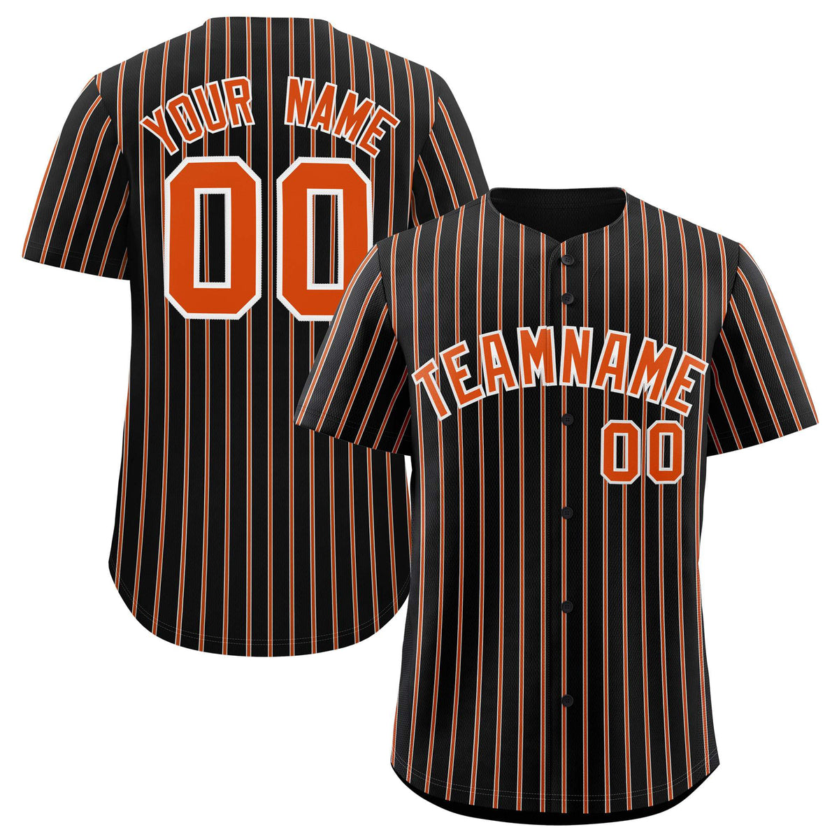 Custom Black White Tricolor Stripe Fashion Authentic Baseball Jersey