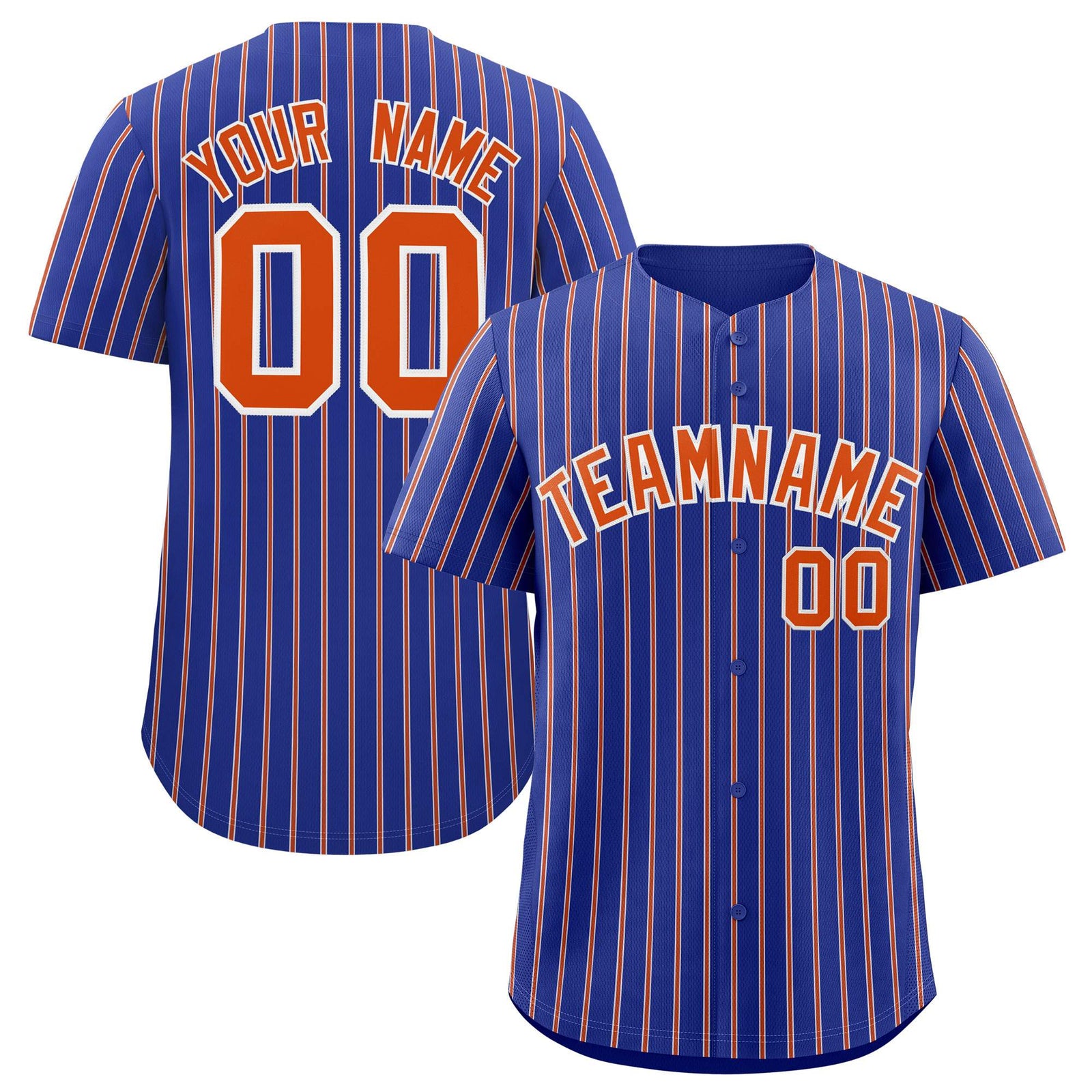 Custom Royal White Tricolor Stripe Fashion Authentic Baseball Jersey