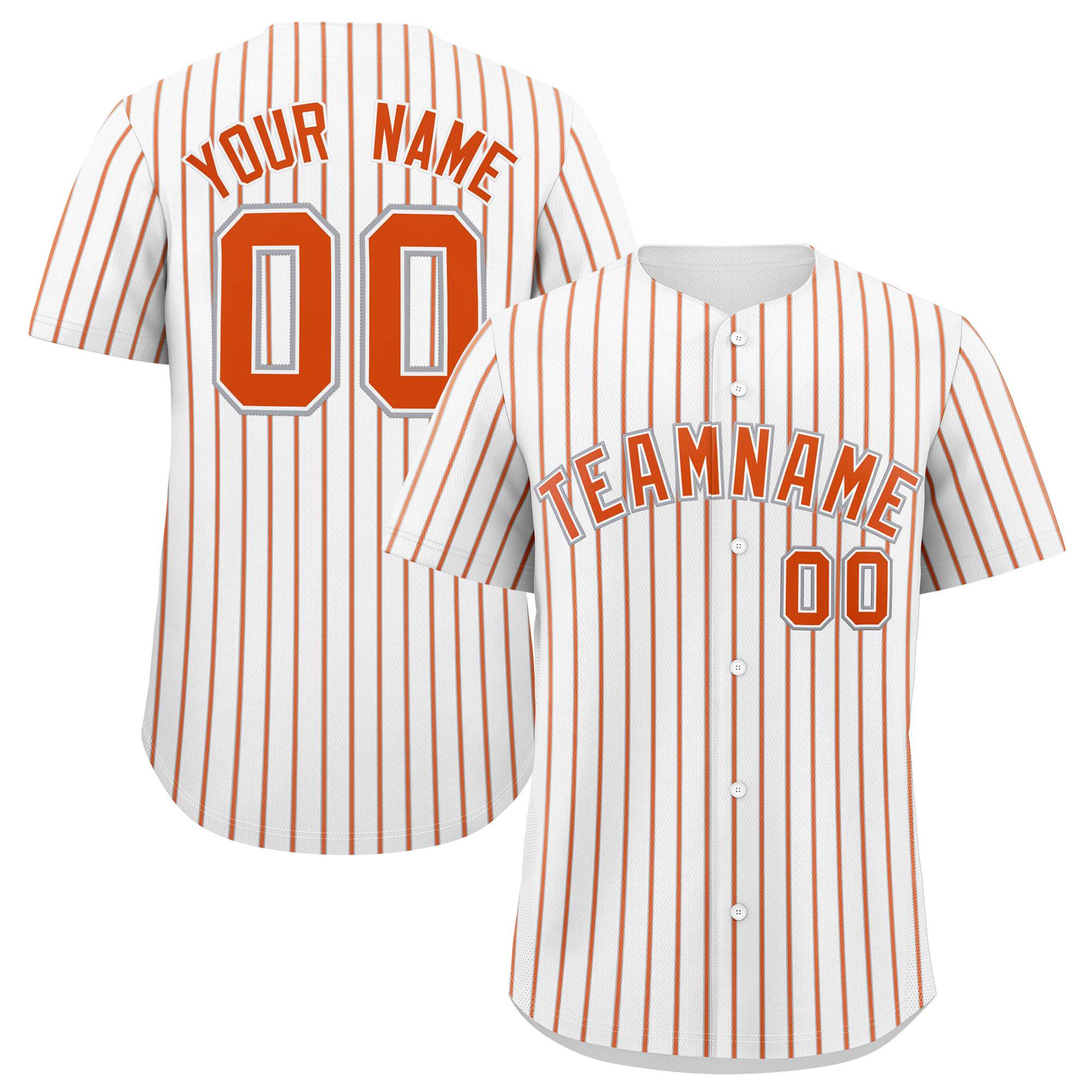 Custom White Gray Tricolor Stripe Fashion Authentic Baseball Jersey