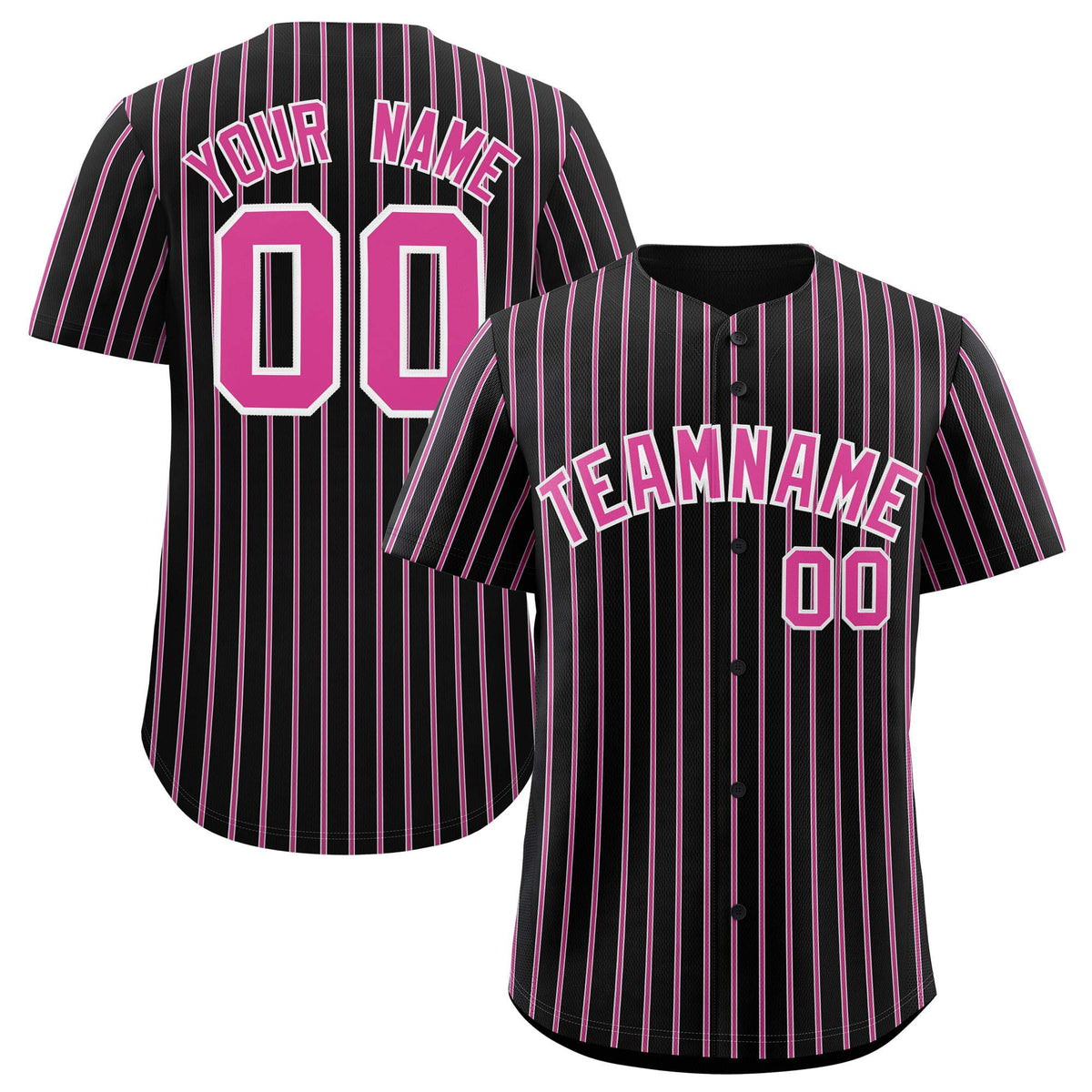 Custom Black White Tricolor Stripe Fashion Authentic Baseball Jersey