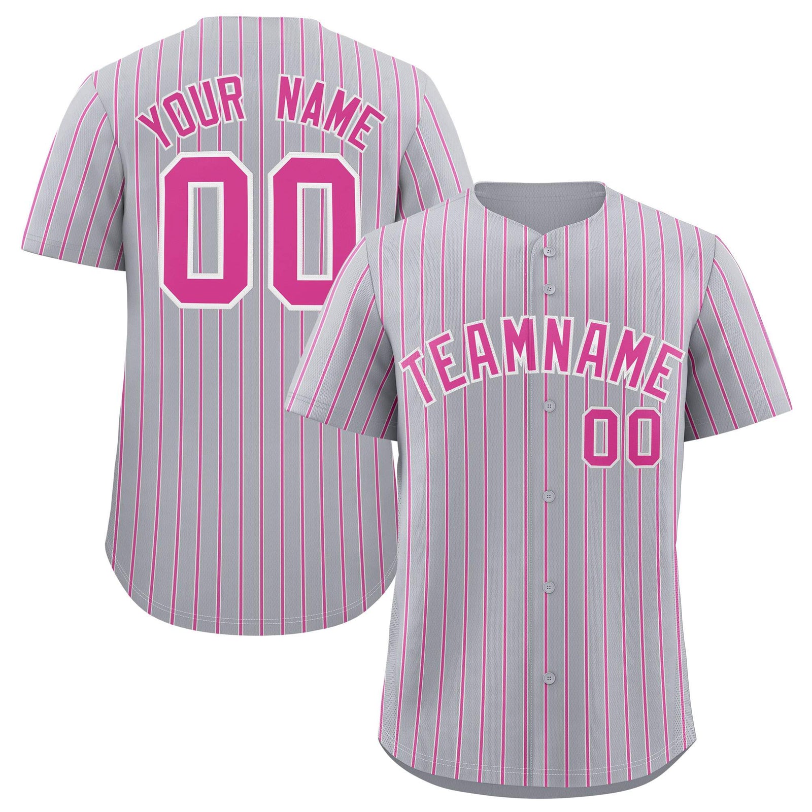 Custom Gray White Tricolor Stripe Fashion Authentic Baseball Jersey