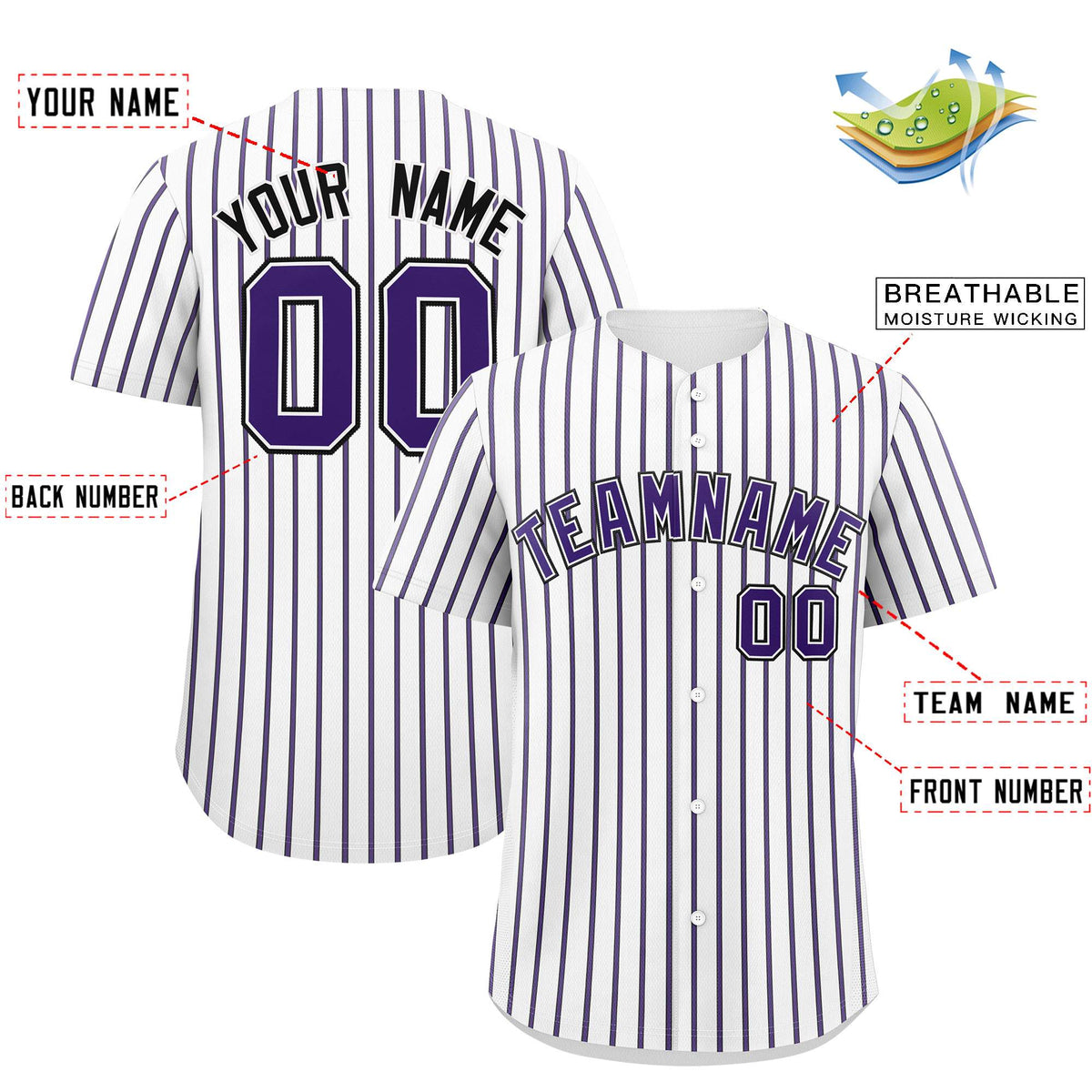 Custom White Black Tricolor Stripe Fashion Authentic Baseball Jersey