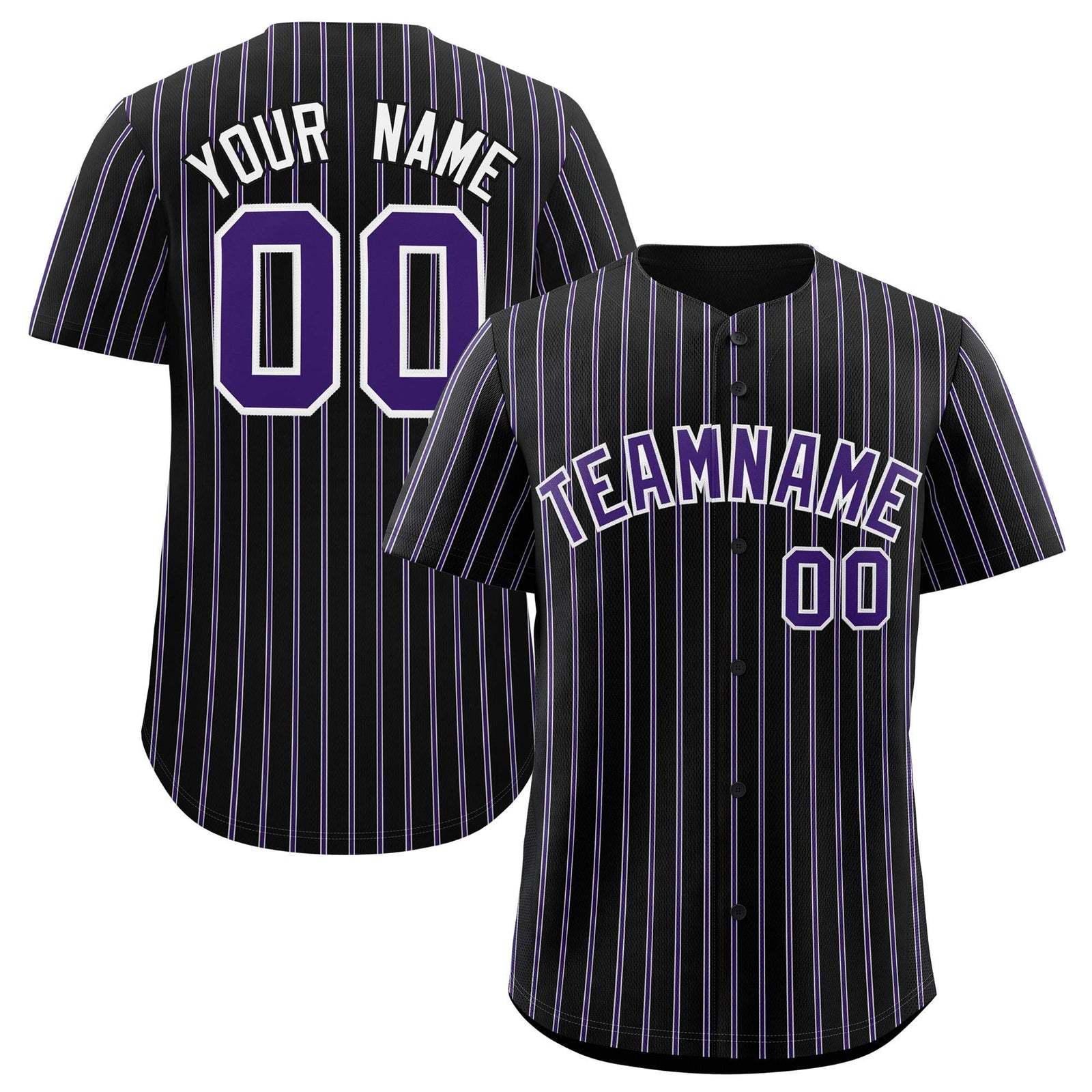 Custom Black White Tricolor Stripe Fashion Authentic Baseball Jersey
