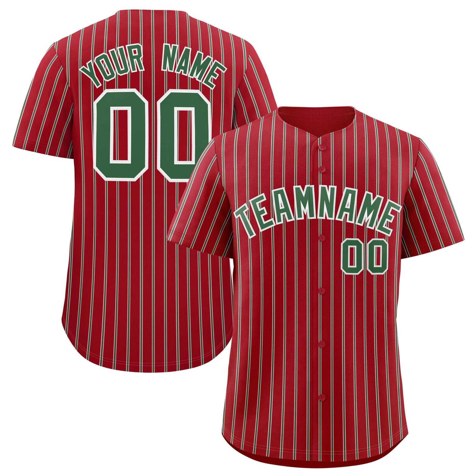 Custom Red White Tricolor Stripe Fashion Authentic Baseball Jersey