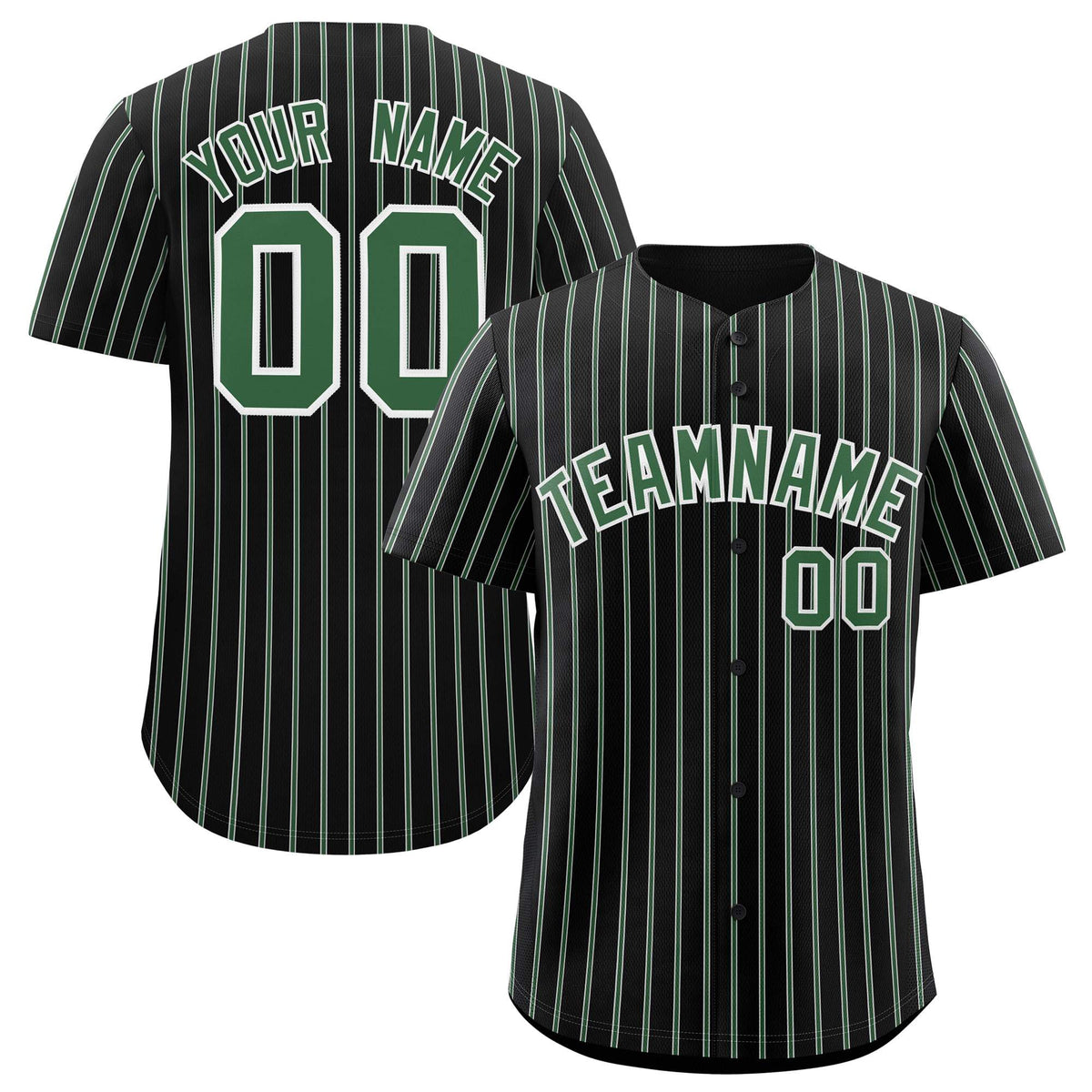 Custom Black White Tricolor Stripe Fashion Authentic Baseball Jersey