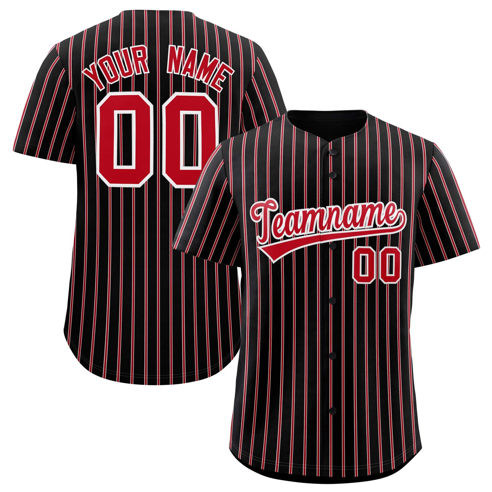 Custom Black White Tricolor Stripe Fashion Authentic Baseball Jersey