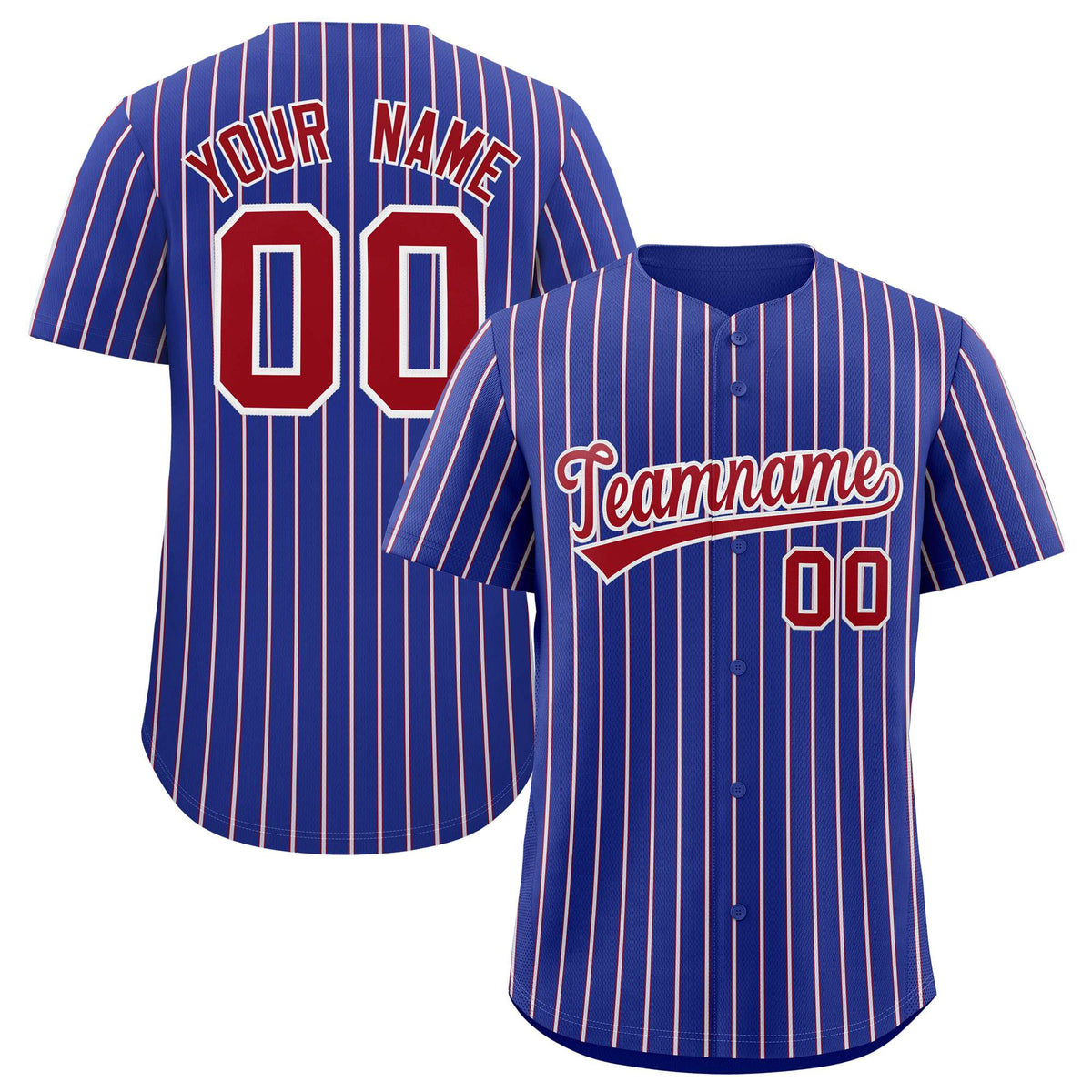 Custom Royal White Tricolor Stripe Fashion Authentic Baseball Jersey