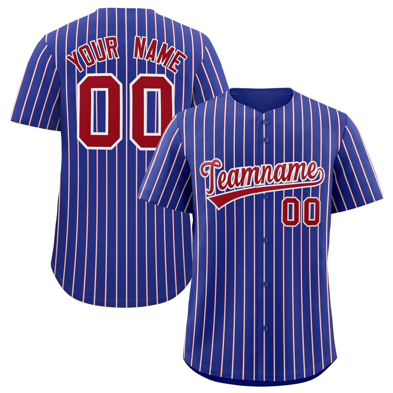 Custom Royal White Tricolor Stripe Fashion Authentic Baseball Jersey