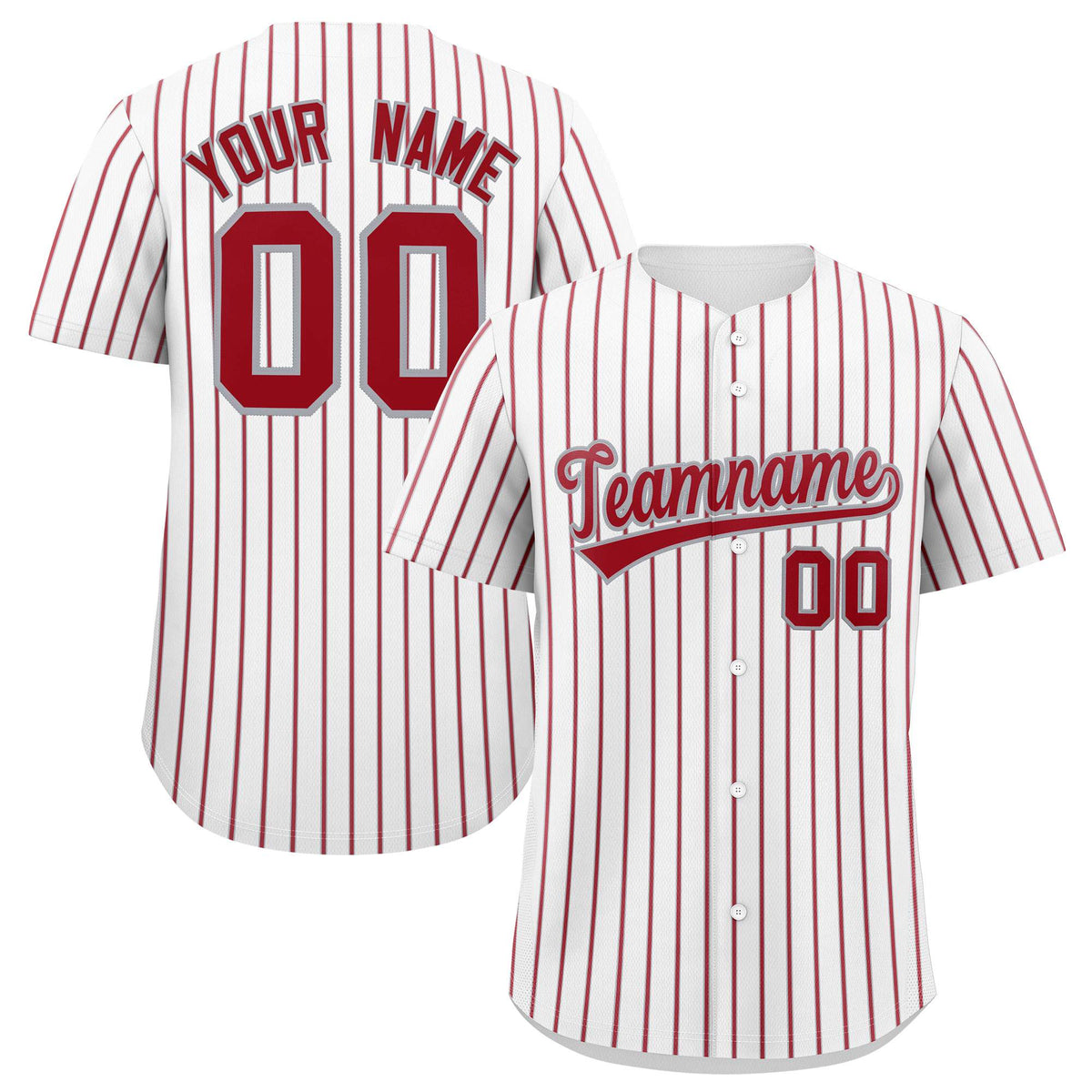 Custom White Gray Tricolor Stripe Fashion Authentic Baseball Jersey