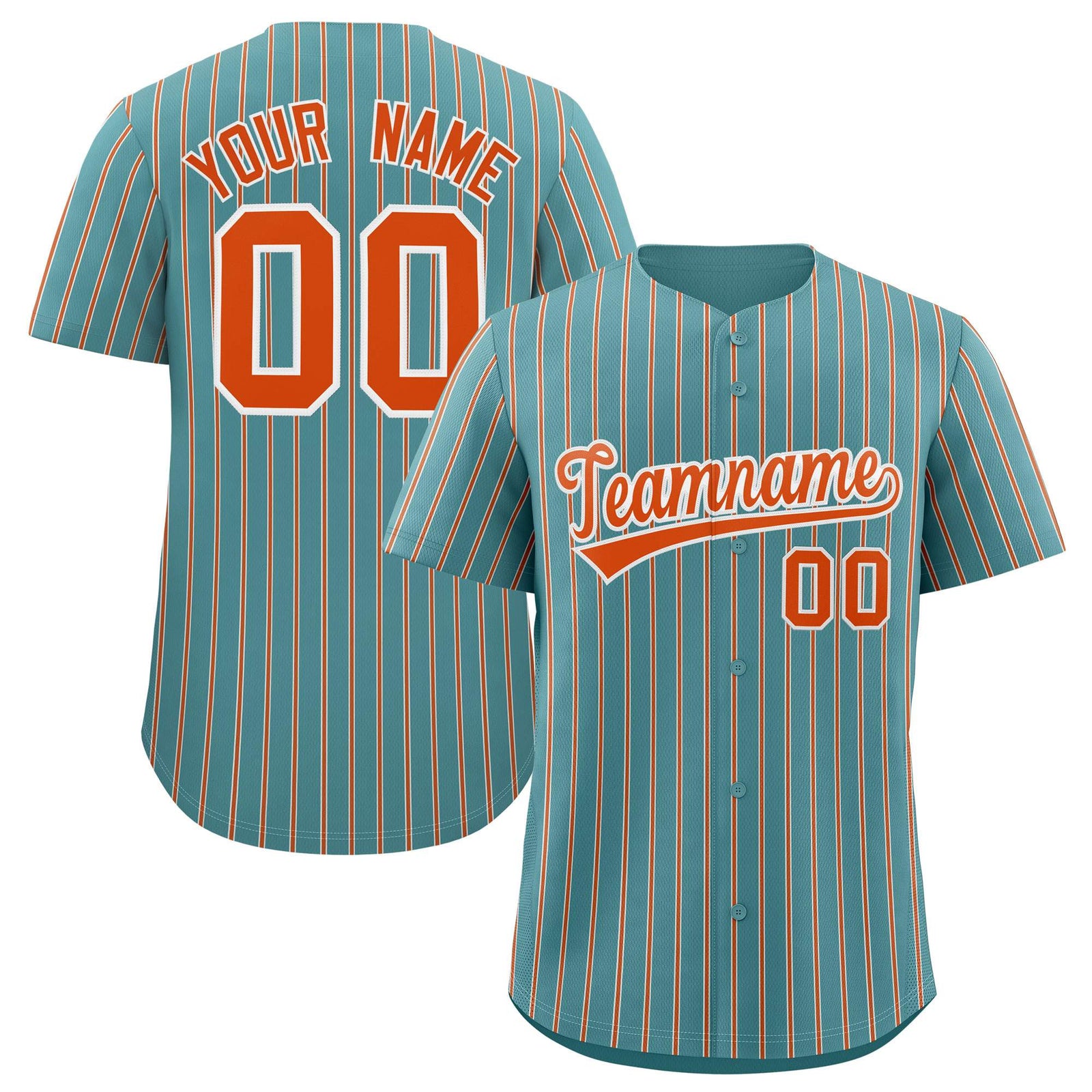 Custom Aqua White Tricolor Stripe Fashion Authentic Baseball Jersey