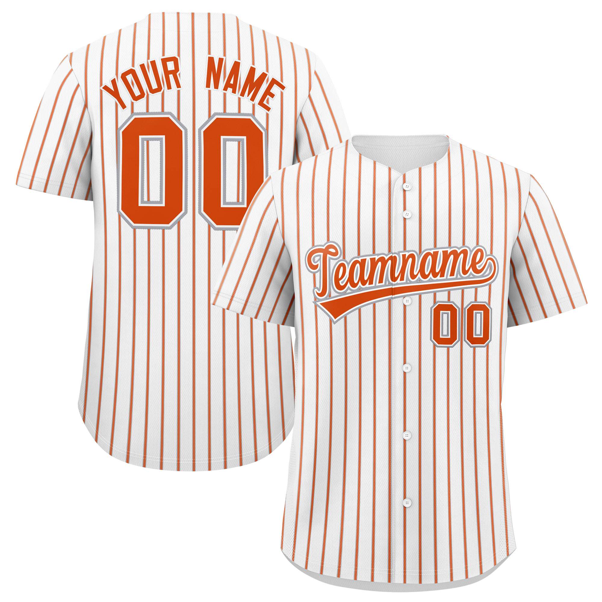 Custom White Gray Tricolor Stripe Fashion Authentic Baseball Jersey
