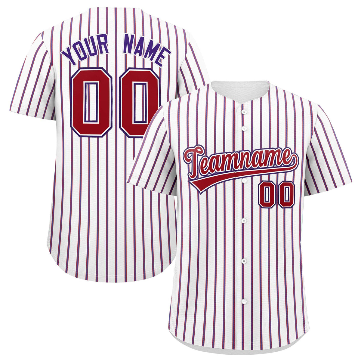 Custom White Red Tricolor Stripe Fashion Authentic Baseball Jersey