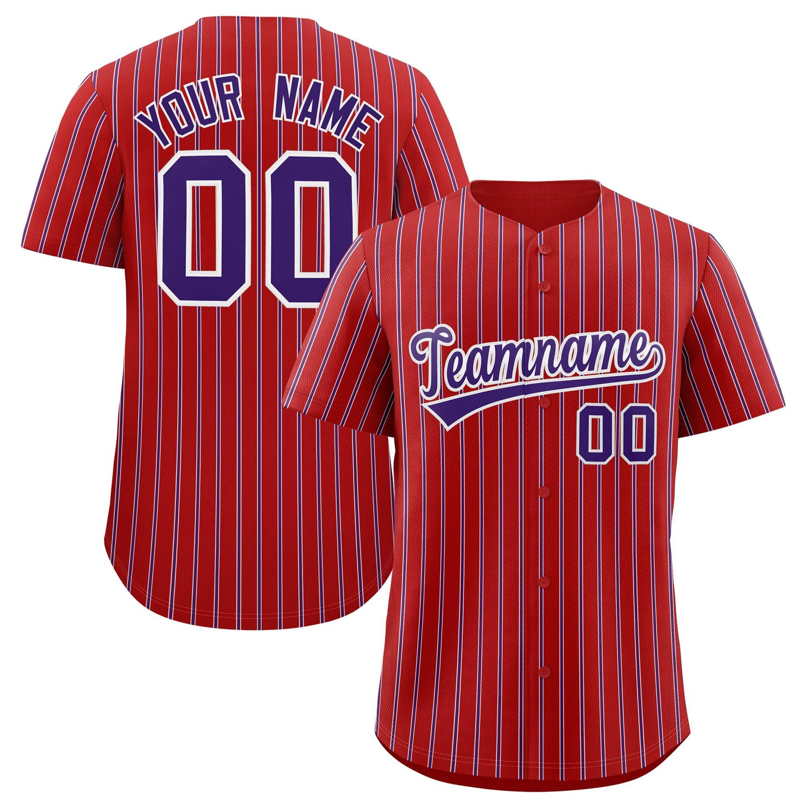 Custom Red White Tricolor Stripe Fashion Authentic Baseball Jersey