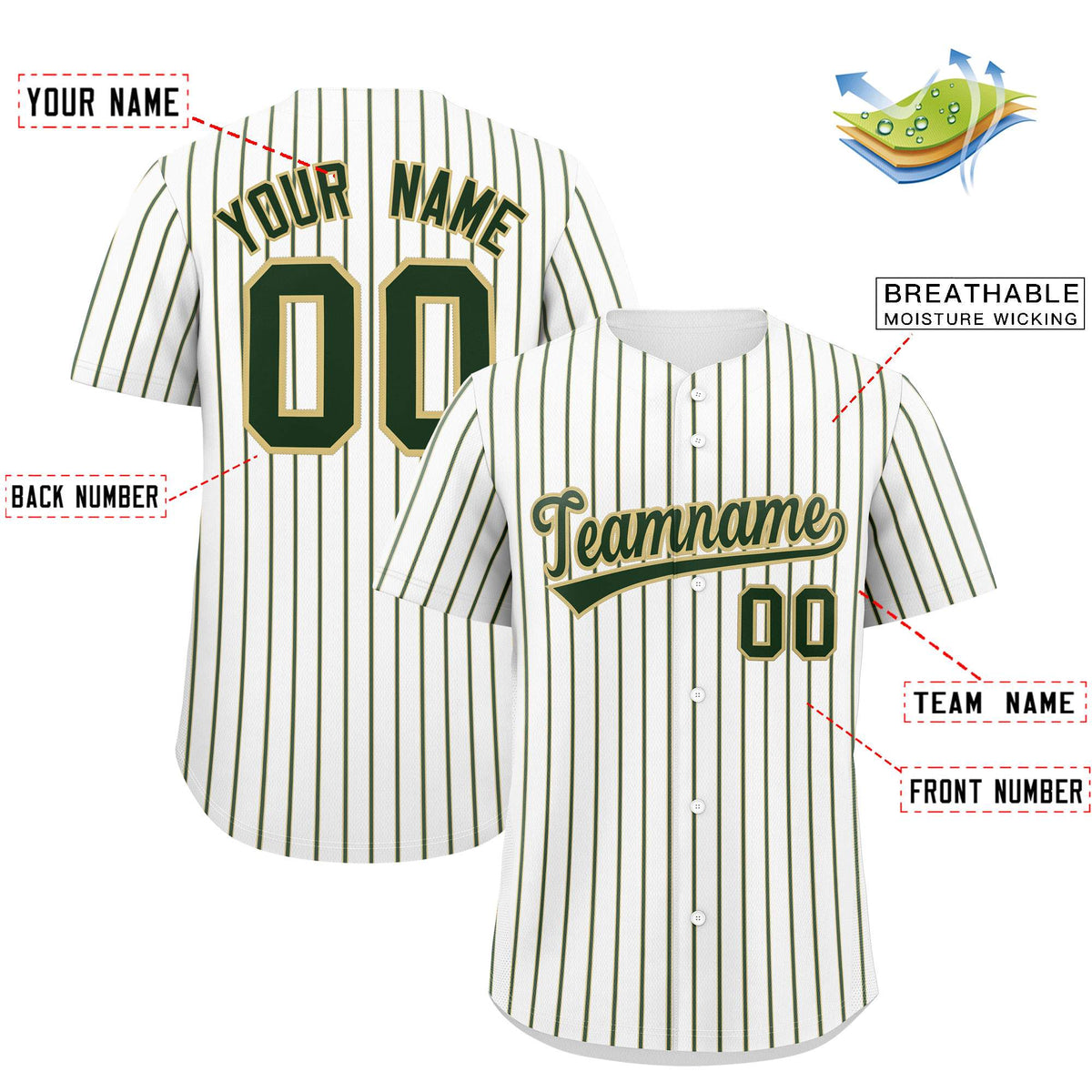 Custom White Khaki Tricolor Stripe Fashion Authentic Baseball Jersey