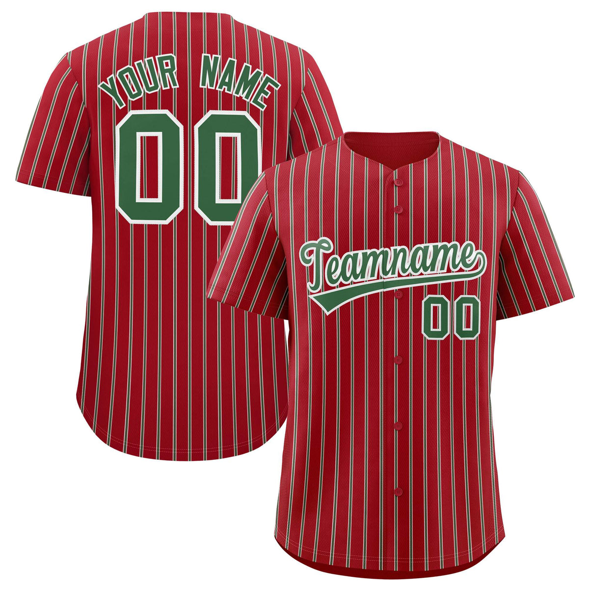 Custom Red White Tricolor Stripe Fashion Authentic Baseball Jersey