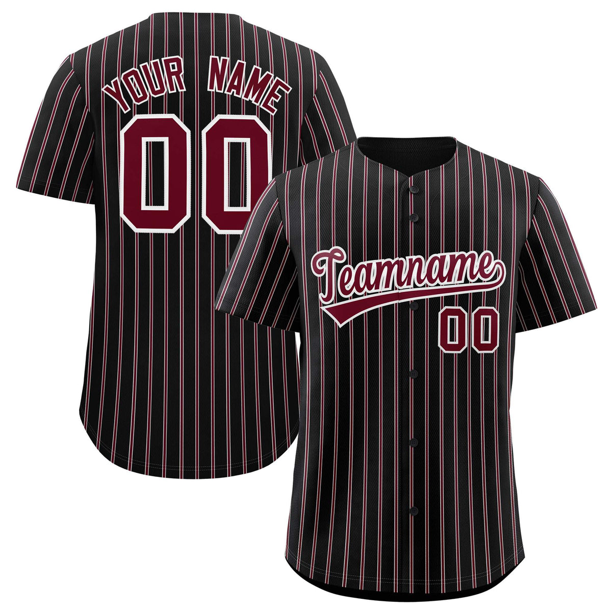 Custom Black White Tricolor Stripe Fashion Authentic Baseball Jersey