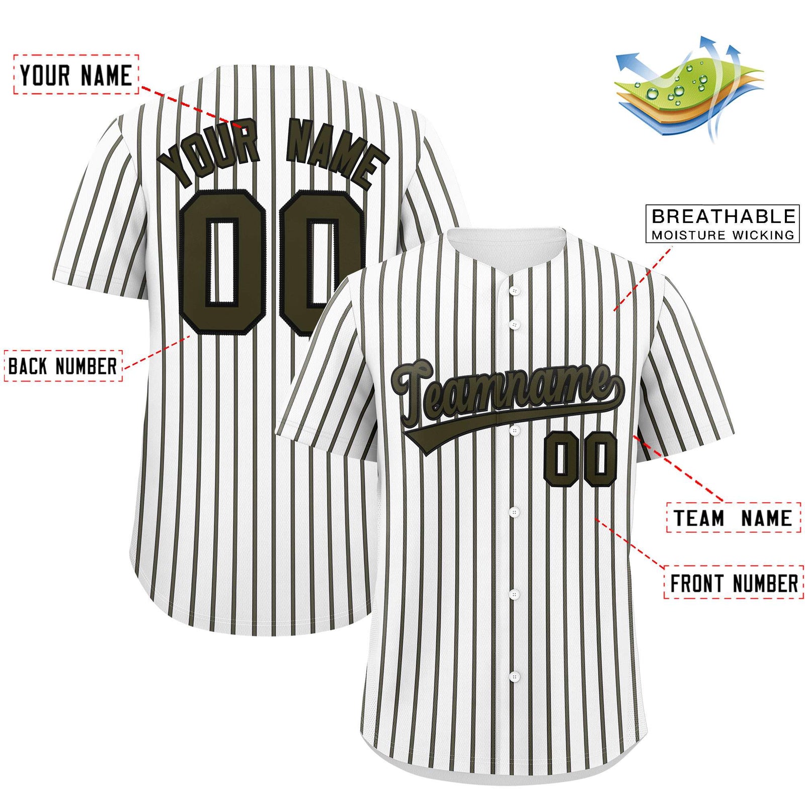 Custom White Black Tricolor Stripe Fashion Authentic Baseball Jersey