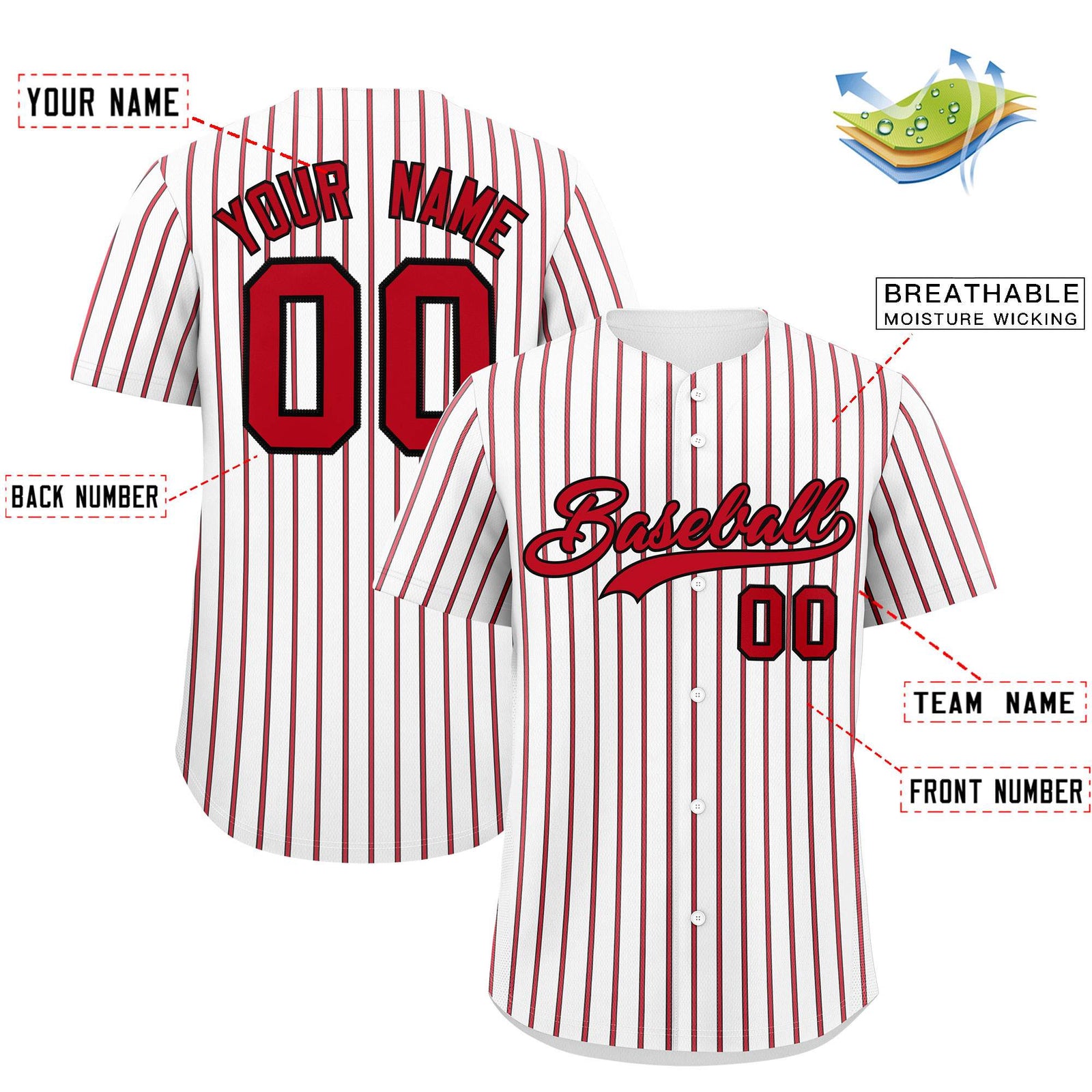 Custom White Black Tricolor Stripe Fashion Authentic Baseball Jersey
