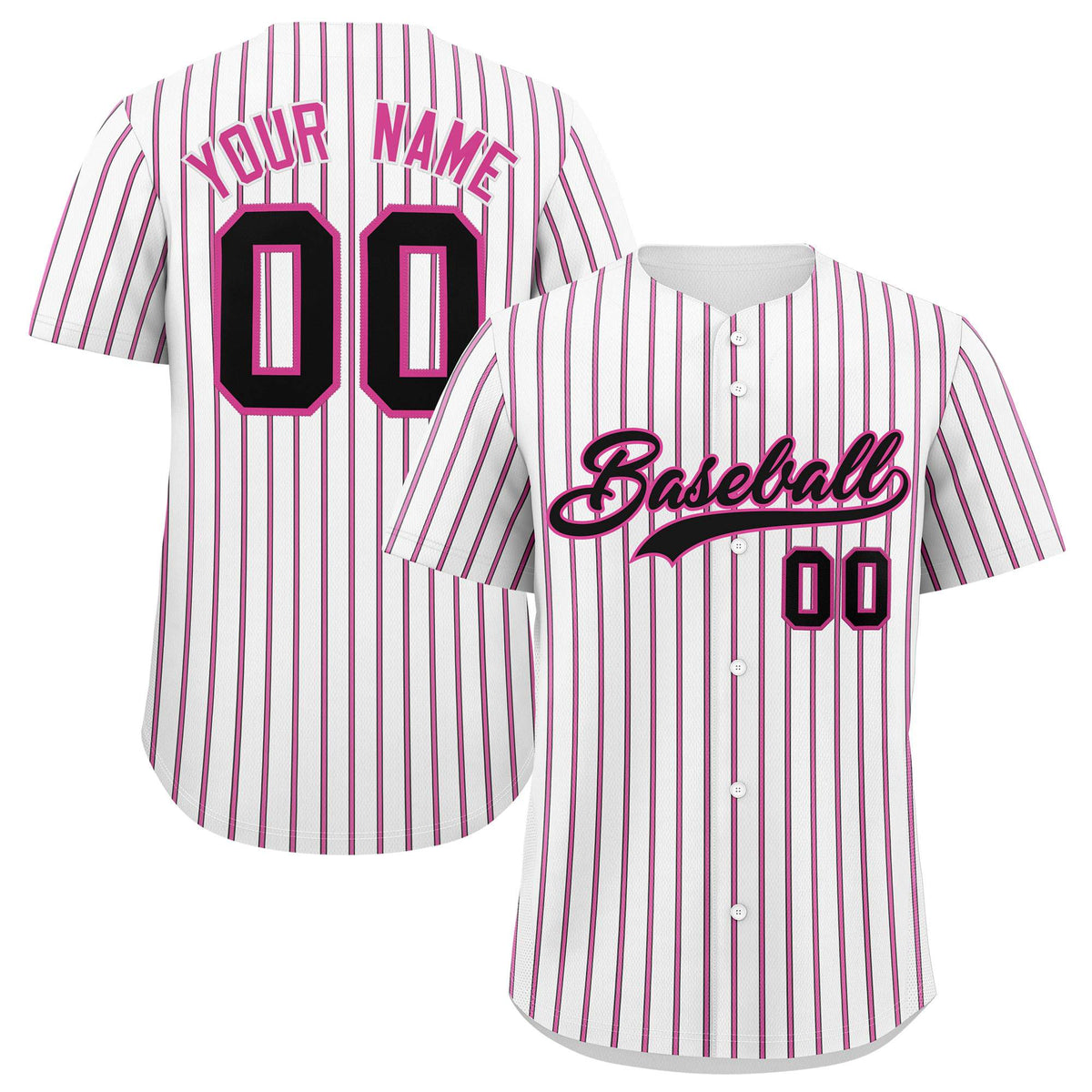Custom White Black Tricolor Stripe Fashion Authentic Baseball Jersey