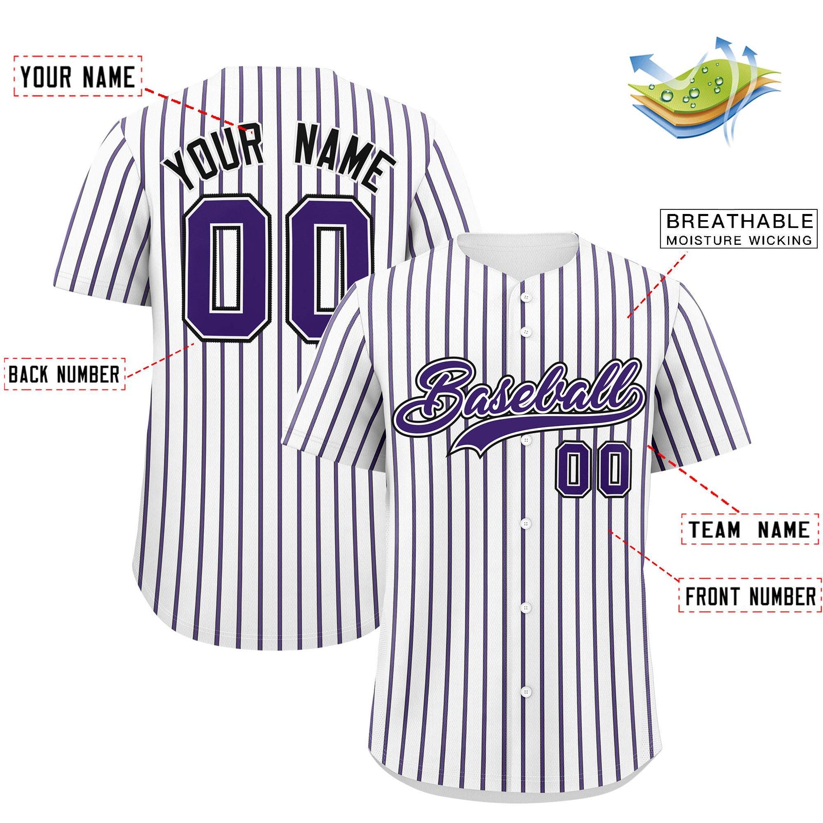 Custom White Black Tricolor Stripe Fashion Authentic Baseball Jersey