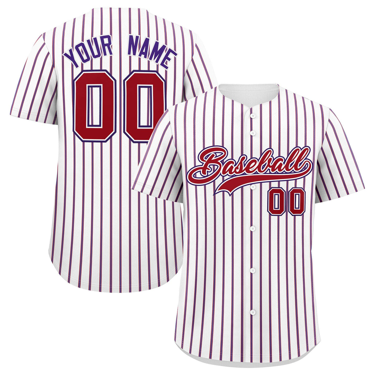 Custom White Red Tricolor Stripe Fashion Authentic Baseball Jersey