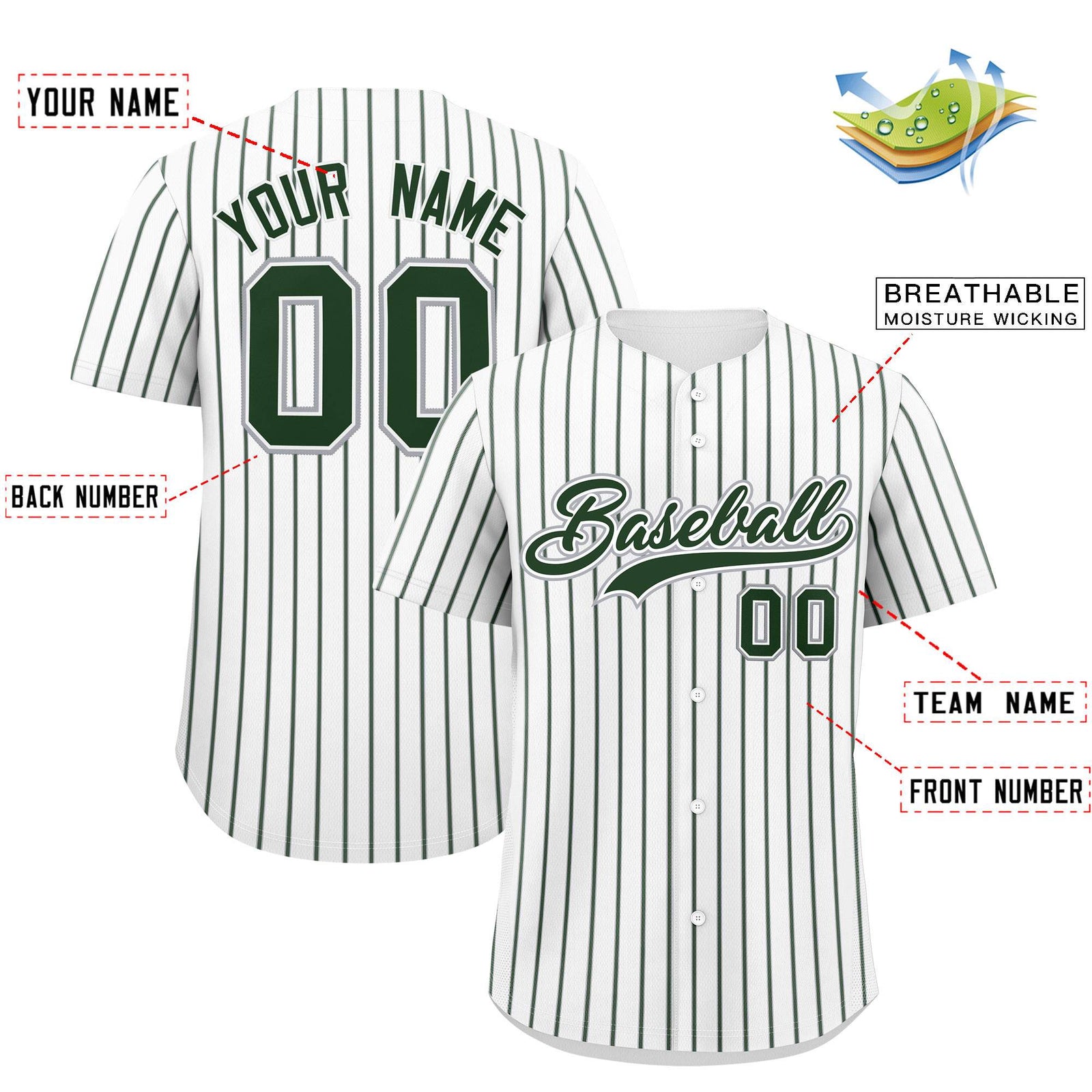 Custom White Gray Tricolor Stripe Fashion Authentic Baseball Jersey