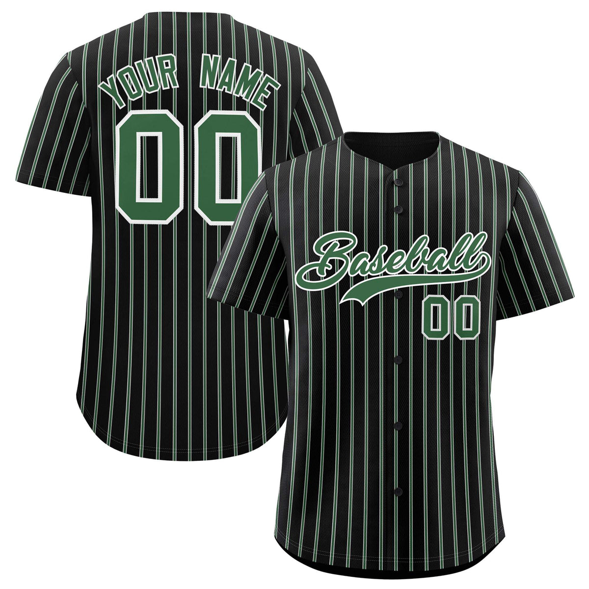 Custom Black White Tricolor Stripe Fashion Authentic Baseball Jersey