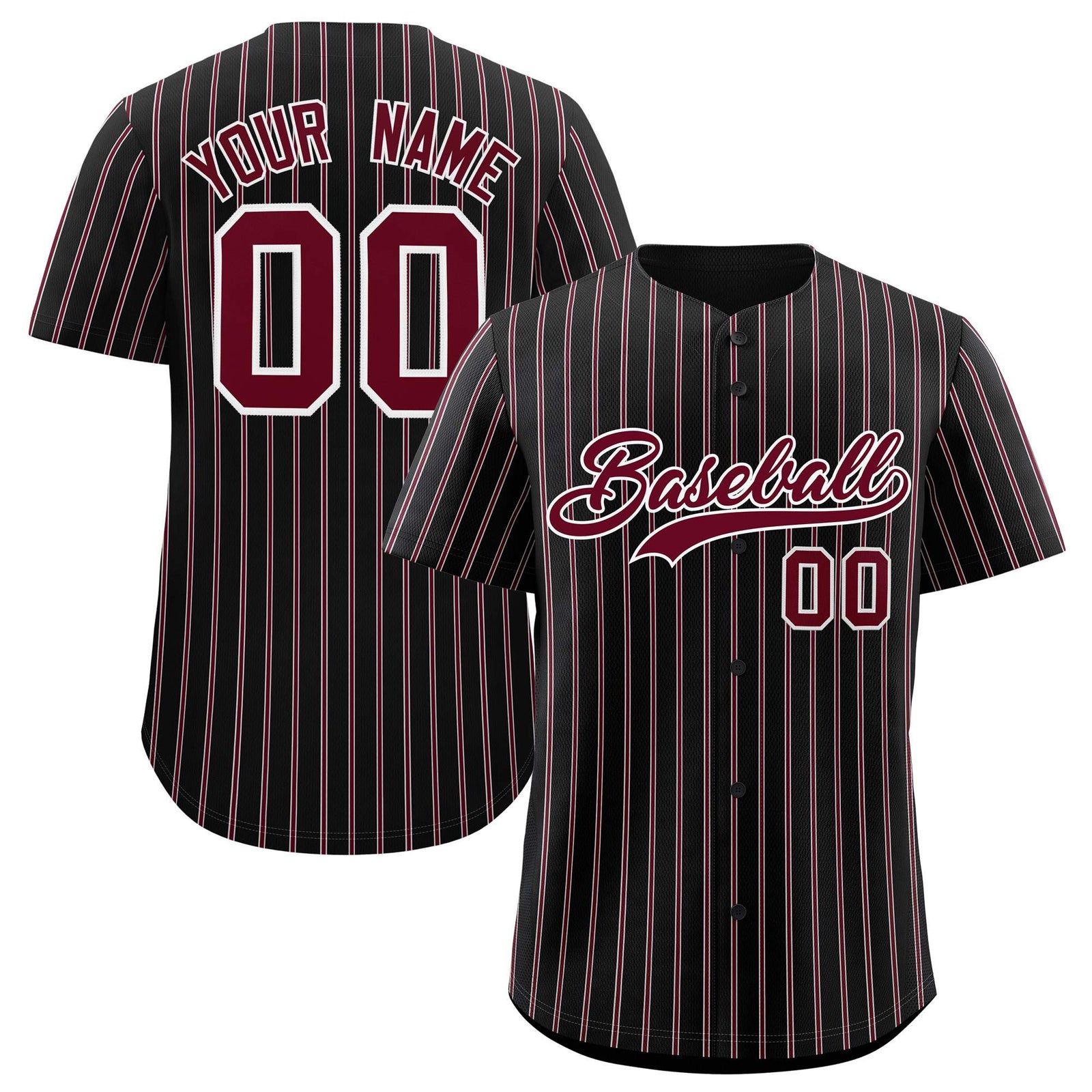 Custom Black White Tricolor Stripe Fashion Authentic Baseball Jersey