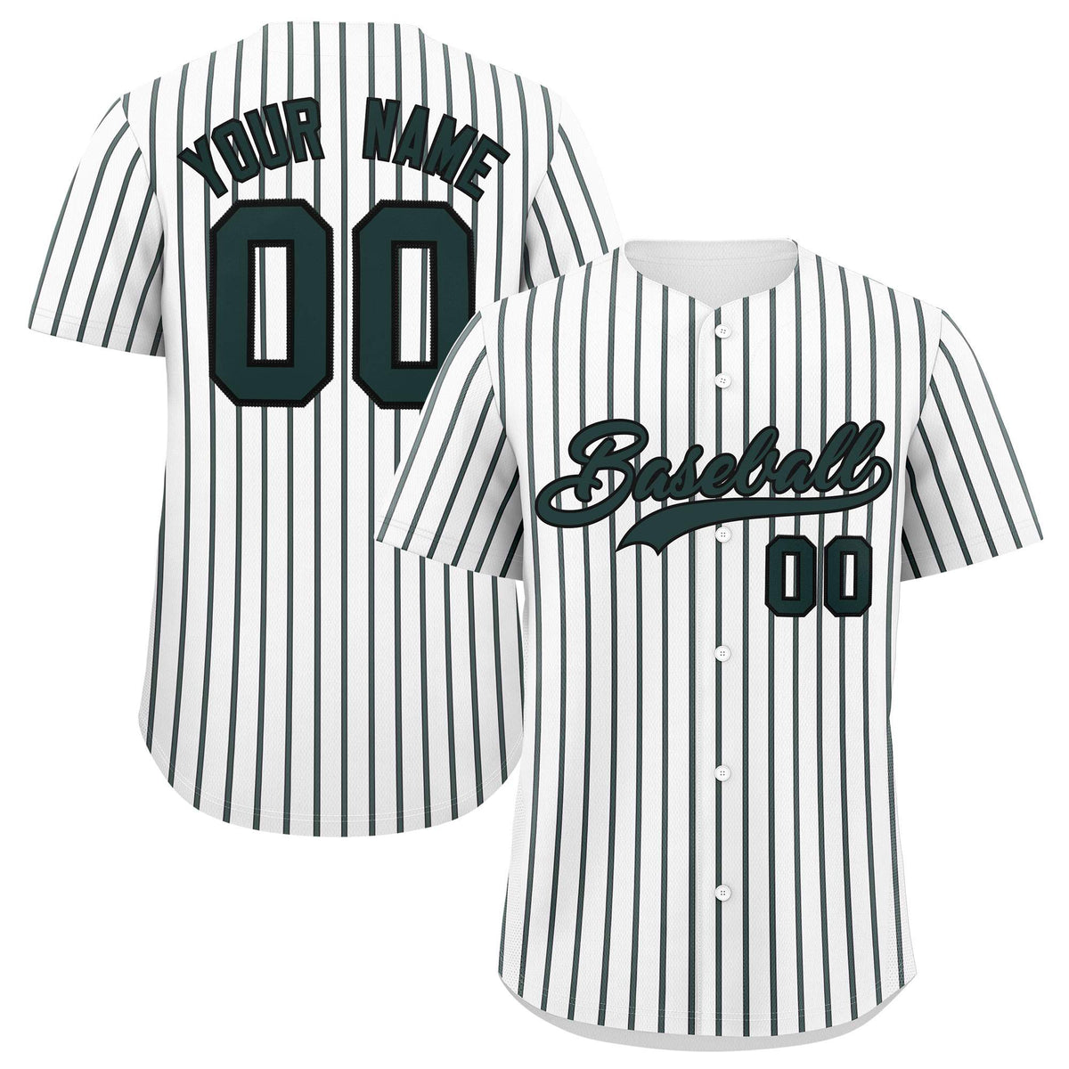 Custom White Black Tricolor Stripe Fashion Authentic Baseball Jersey