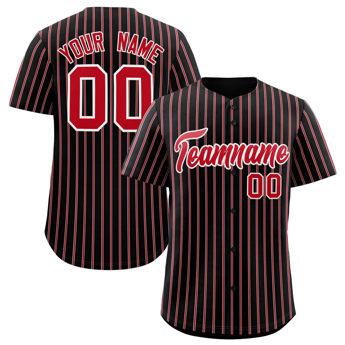 Custom Black White Tricolor Stripe Fashion Authentic Baseball Jersey