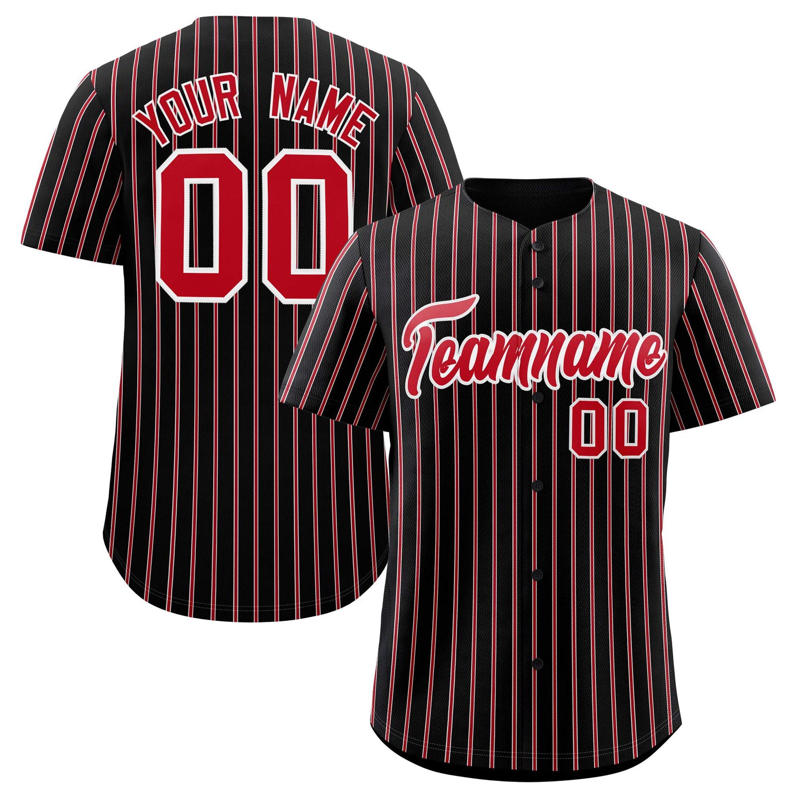 Custom Black White Tricolor Stripe Fashion Authentic Baseball Jersey