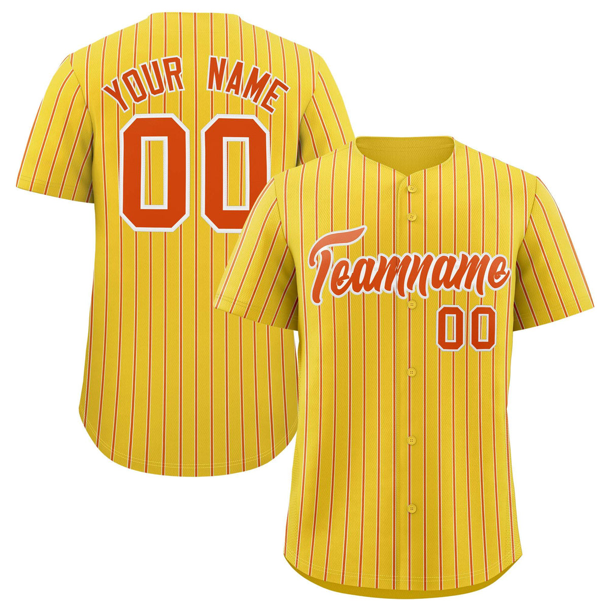 Custom Gold White Tricolor Stripe Fashion Authentic Baseball Jersey