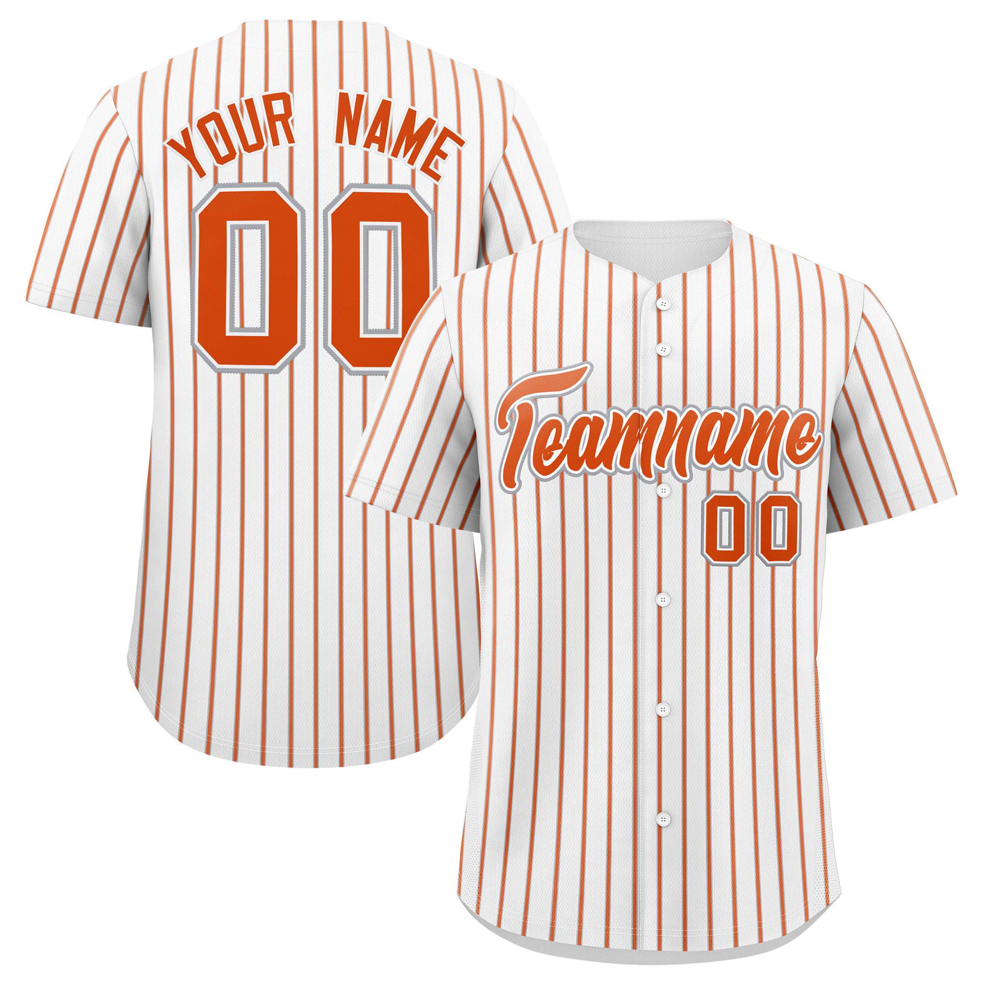 Custom White Gray Tricolor Stripe Fashion Authentic Baseball Jersey