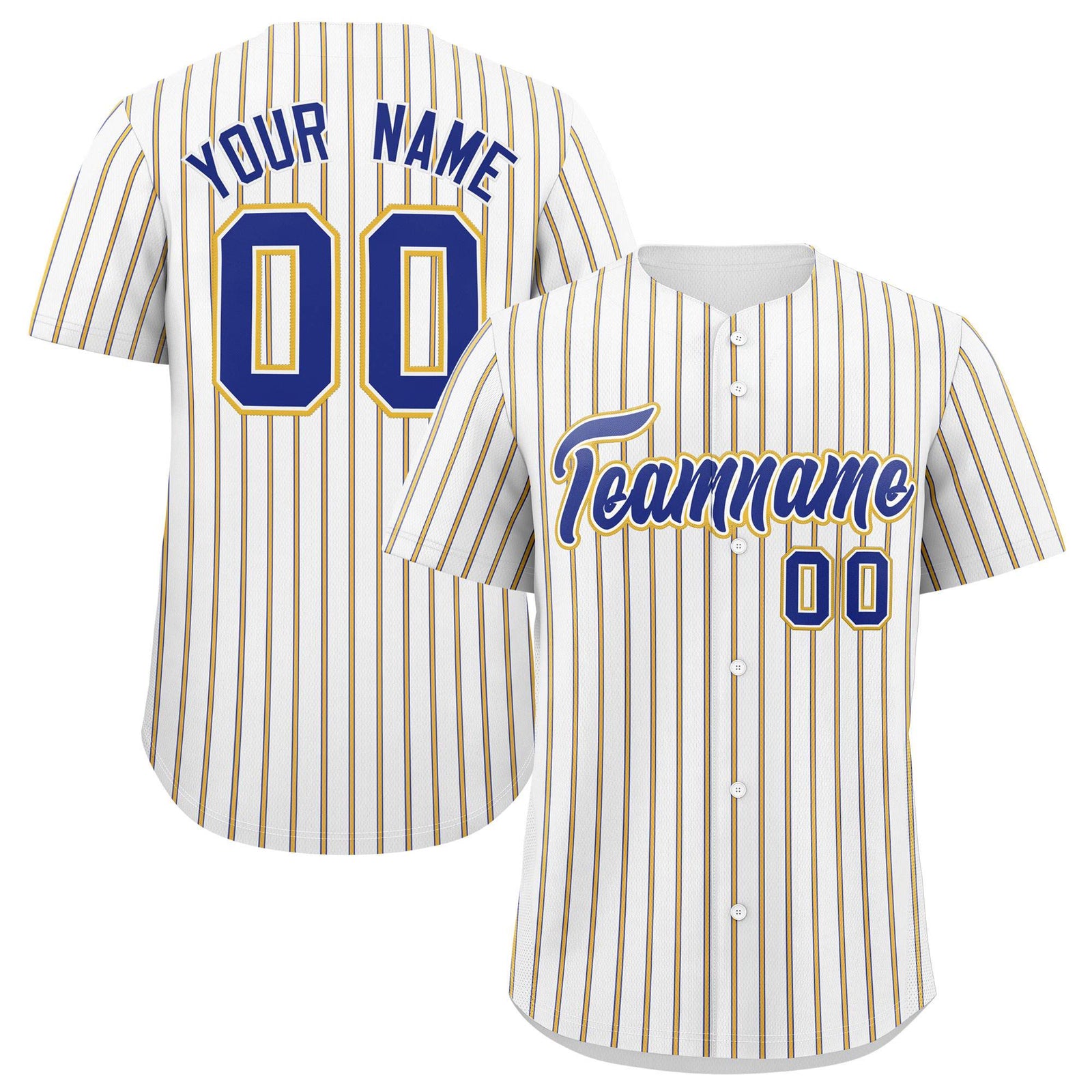 Custom White Royal Tricolor Stripe Fashion Authentic Baseball Jersey
