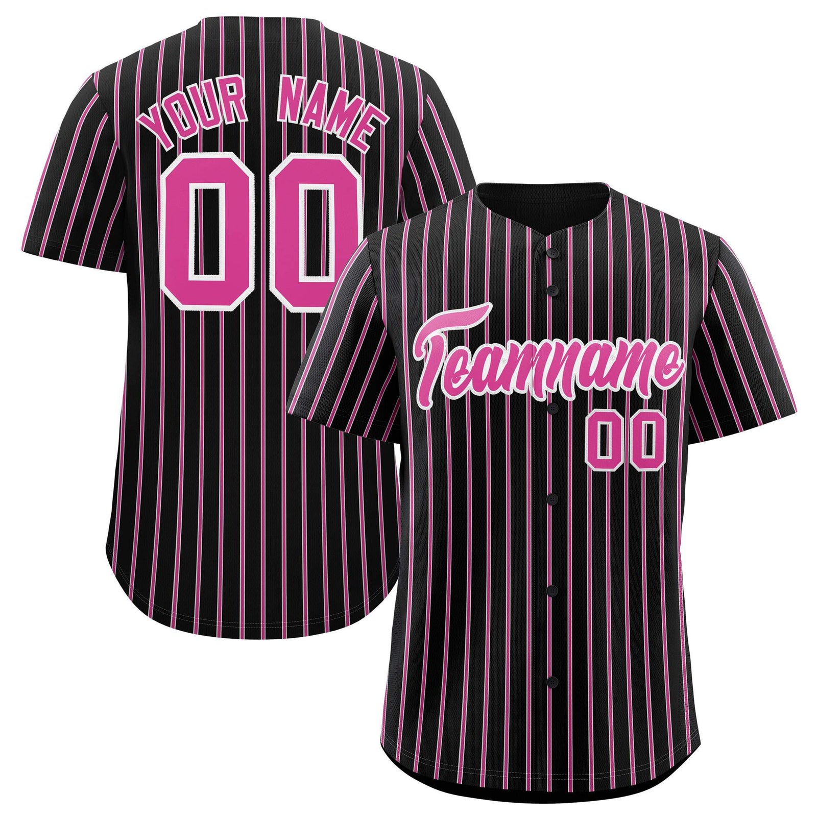 Custom Black White Tricolor Stripe Fashion Authentic Baseball Jersey
