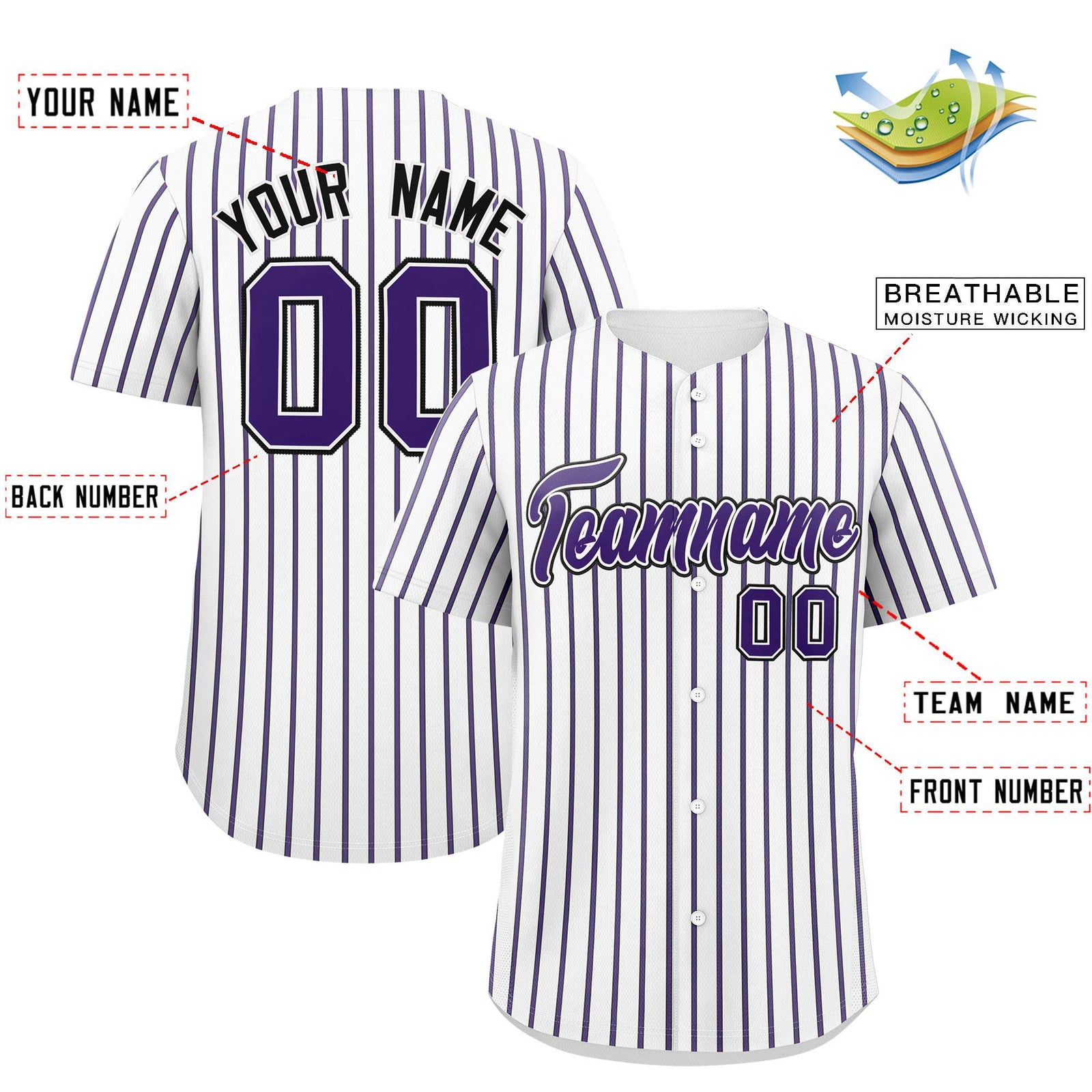 Custom White Black Tricolor Stripe Fashion Authentic Baseball Jersey