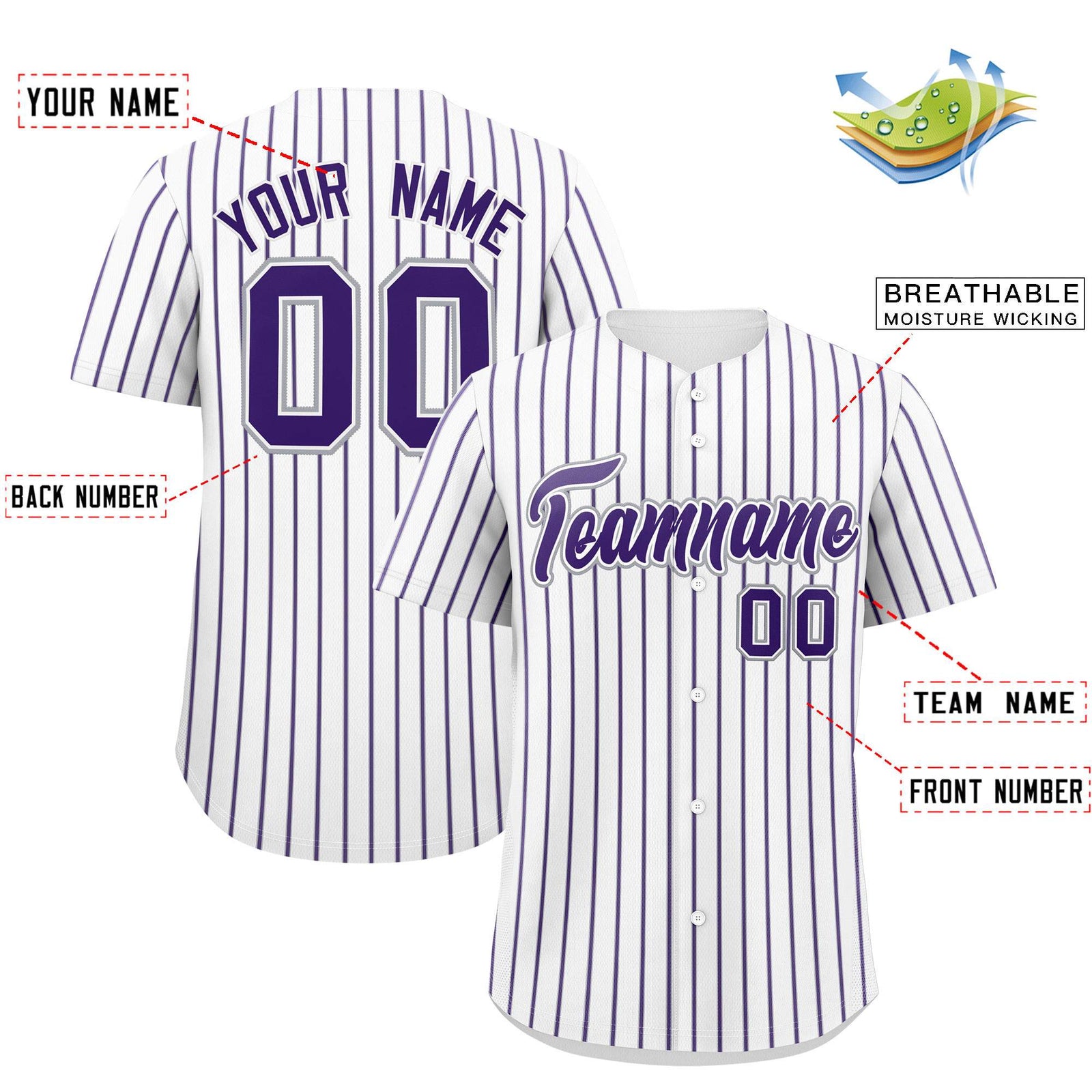 Custom White Gray Tricolor Stripe Fashion Authentic Baseball Jersey