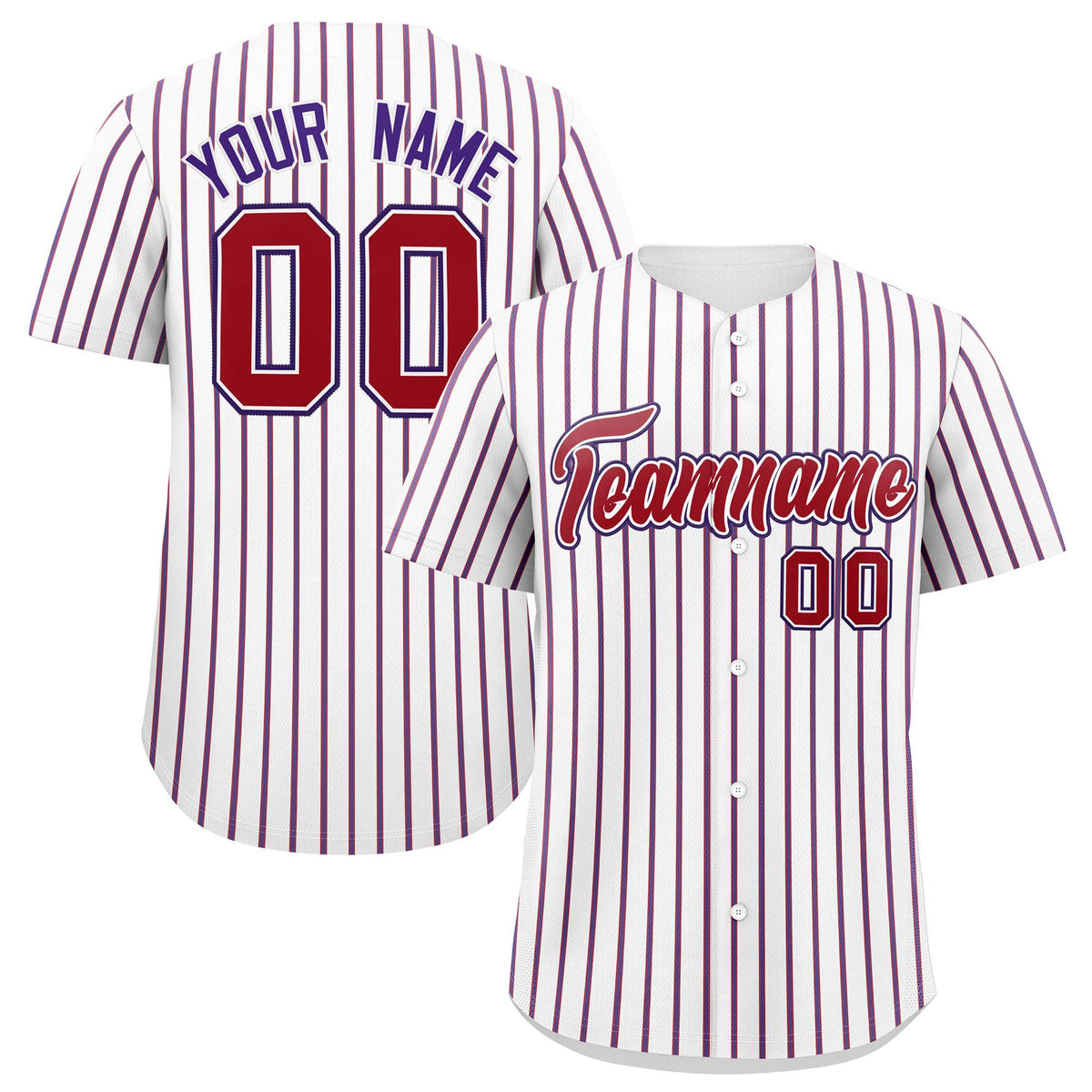 Custom White Red Tricolor Stripe Fashion Authentic Baseball Jersey