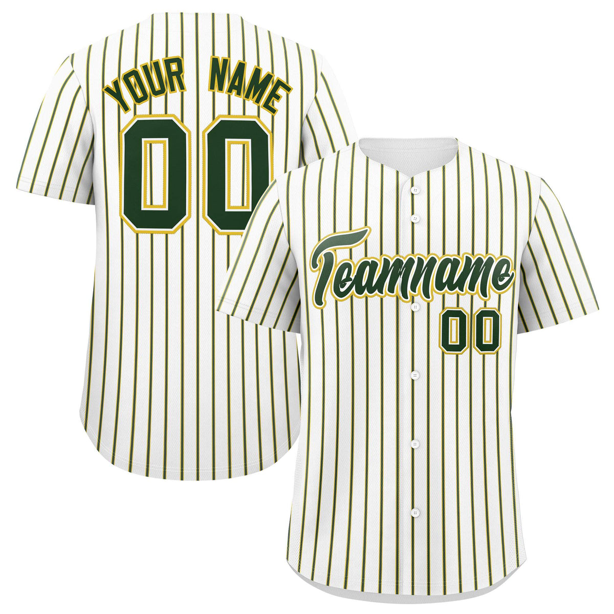 Custom White Gold Tricolor Stripe Fashion Authentic Baseball Jersey
