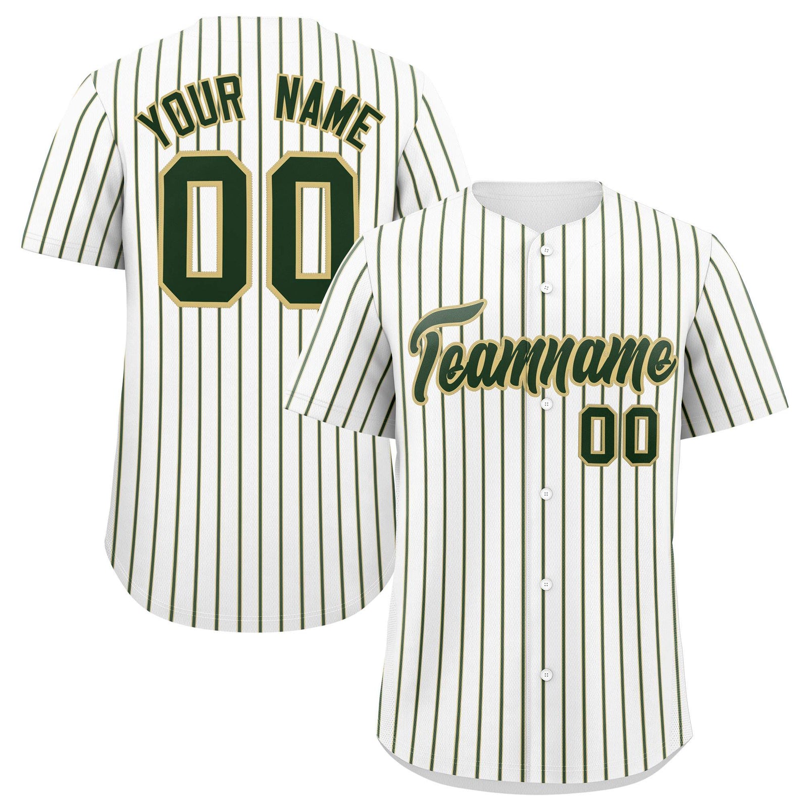 Custom White Khaki Tricolor Stripe Fashion Authentic Baseball Jersey