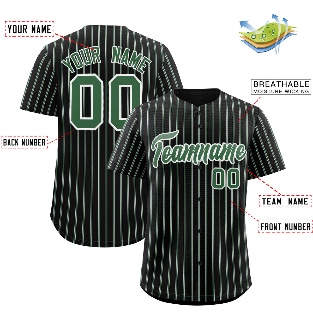 Custom Black White Tricolor Stripe Fashion Authentic Baseball Jersey