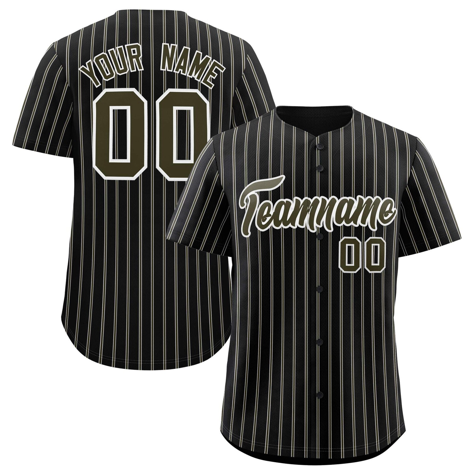 Custom Black White Tricolor Stripe Fashion Authentic Baseball Jersey