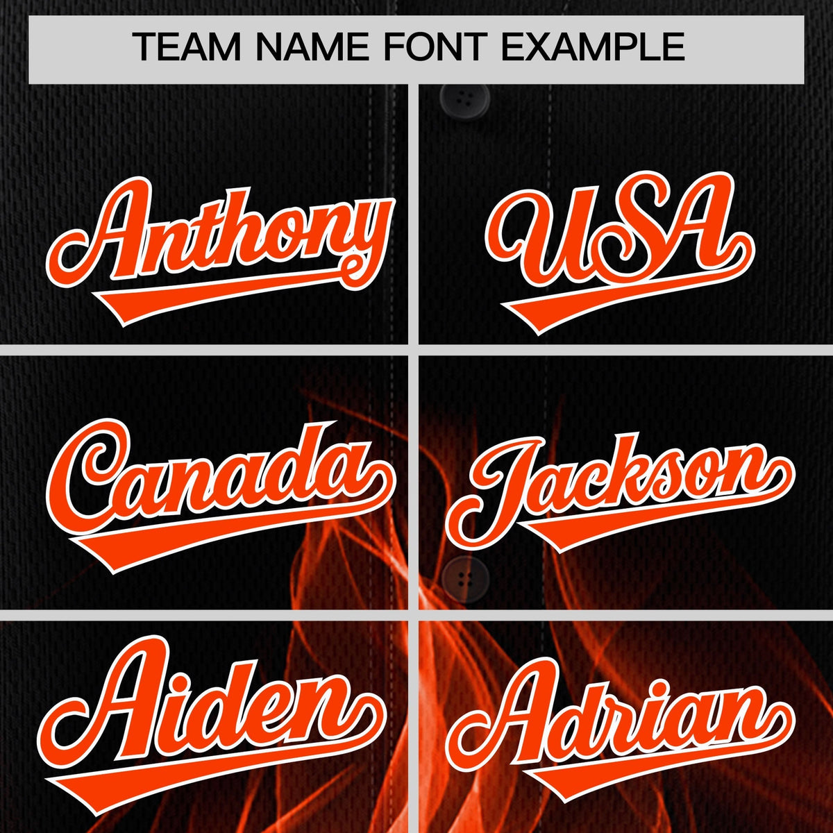 Custom Black Orange White Flame Graffiti Pattern Personalization Baseball Jersey| KXKSHOP