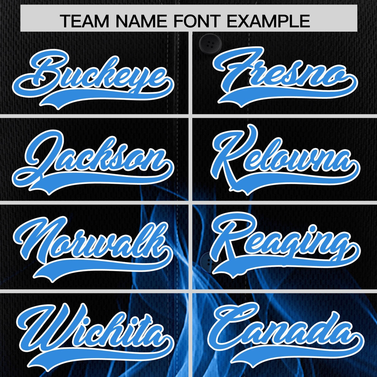 Custom Black Light Blue White Flame Graffiti Pattern Personalization Baseball Jersey| KXKSHOP