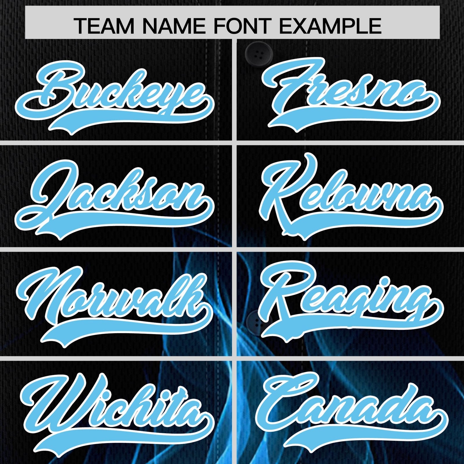 Custom Black Sky Blue White Flame Graffiti Pattern Personalization Baseball Jersey| KXKSHOP