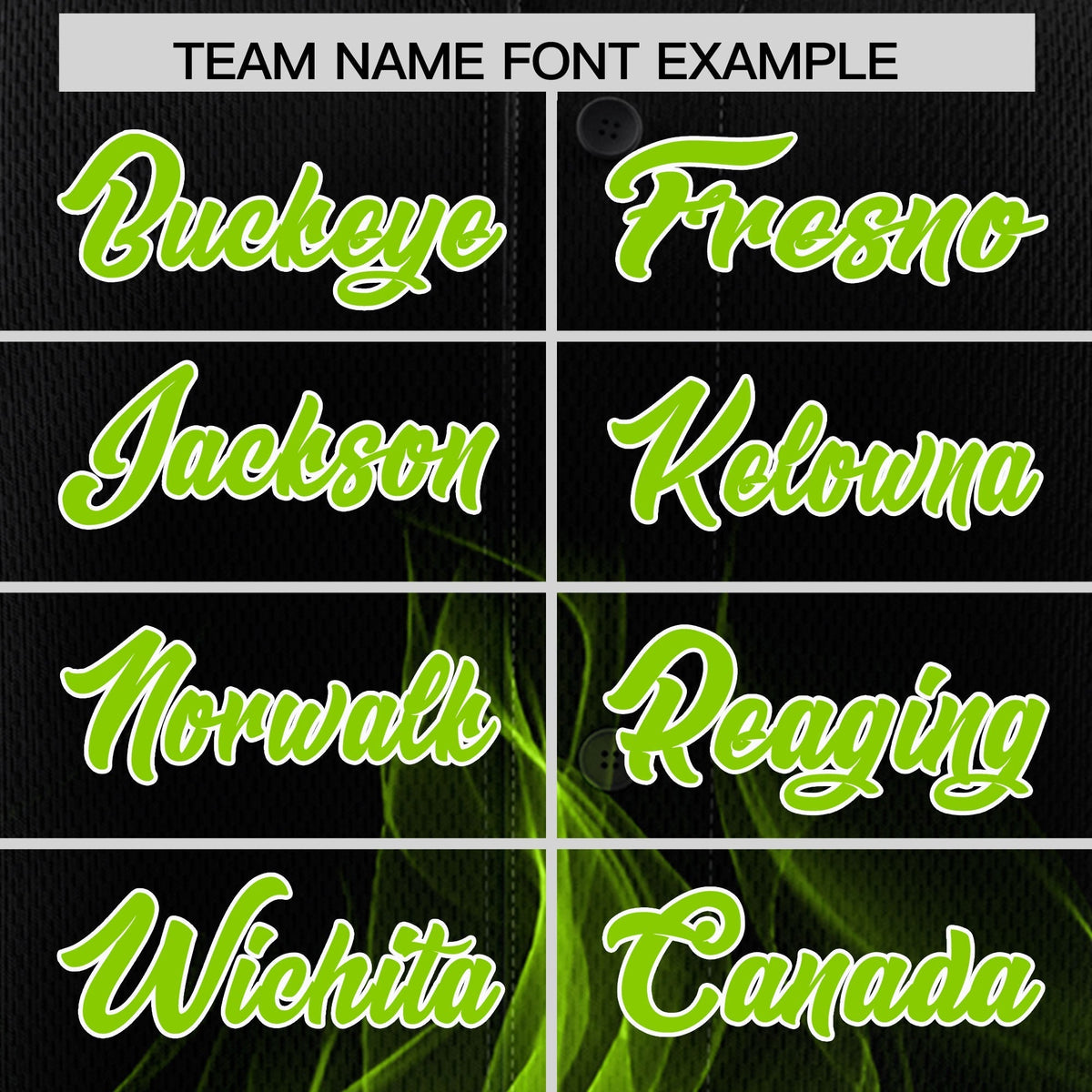Custom Black Neon Green White Flame Graffiti Pattern Personalization Baseball Jersey| KXKSHOP